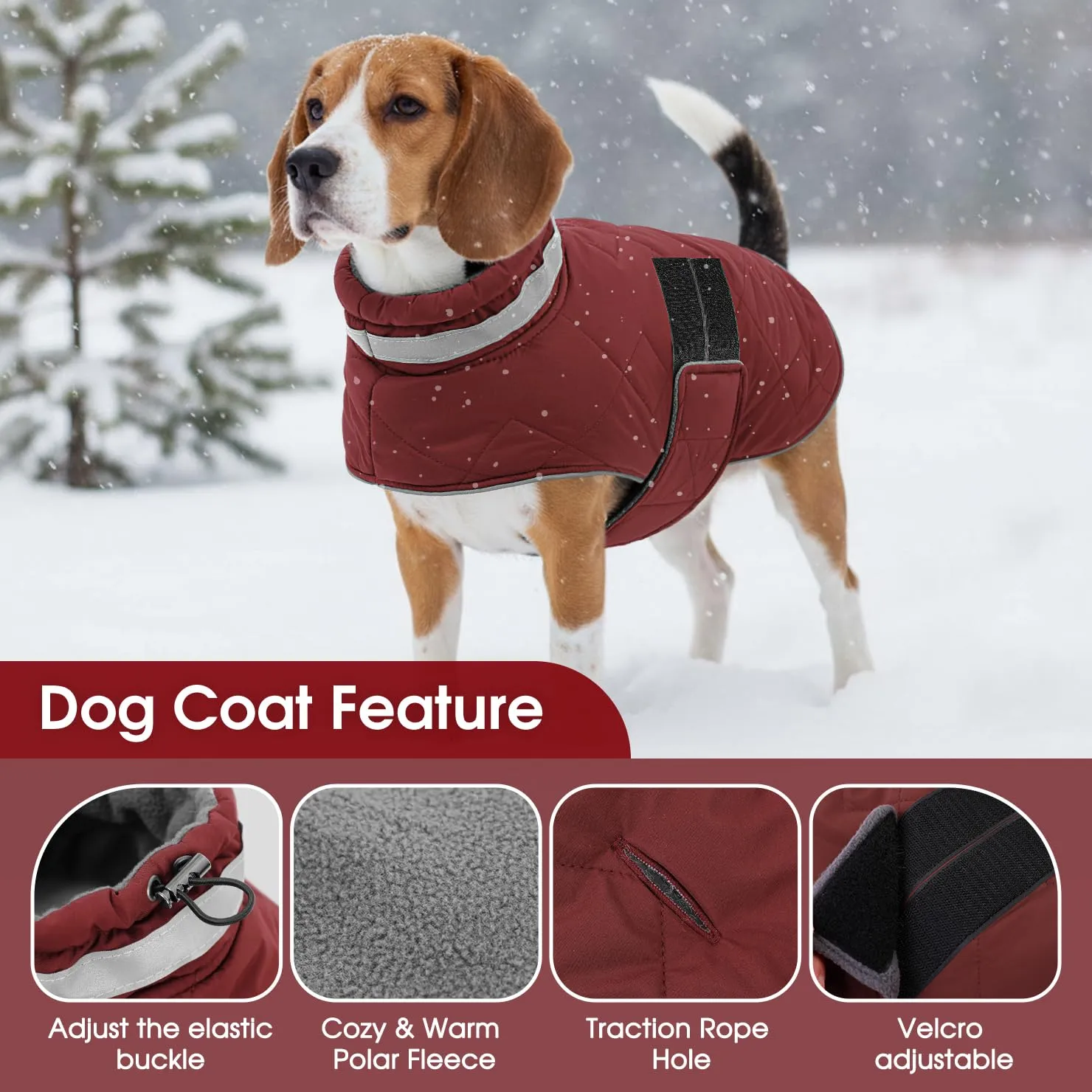 ASENKU Cappotto Invernale Cane XL per Cani Grandi, Impermeabile Antivento, Giacca in Pile Calda con Riflettenti, Regolabile, Apertura Collare – Per Border Collie, Pastore Australiano, Boxer - immagine 2