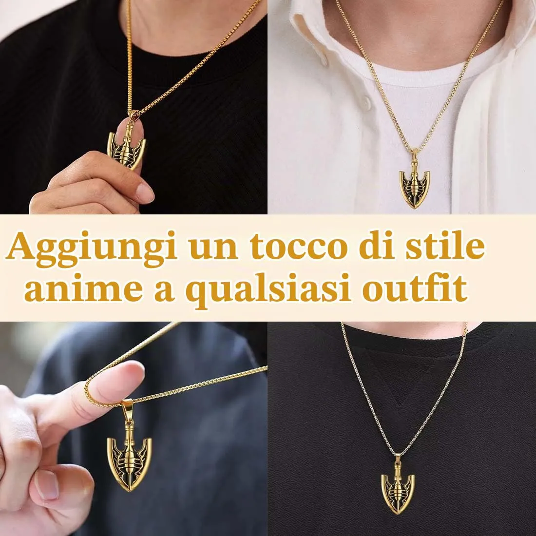 NHPY Jojo Bizarre Adventure Anime Freccia Ciondolo Collana per Uomini,per JoJo's Bizarre Adventure Fan - immagine 6