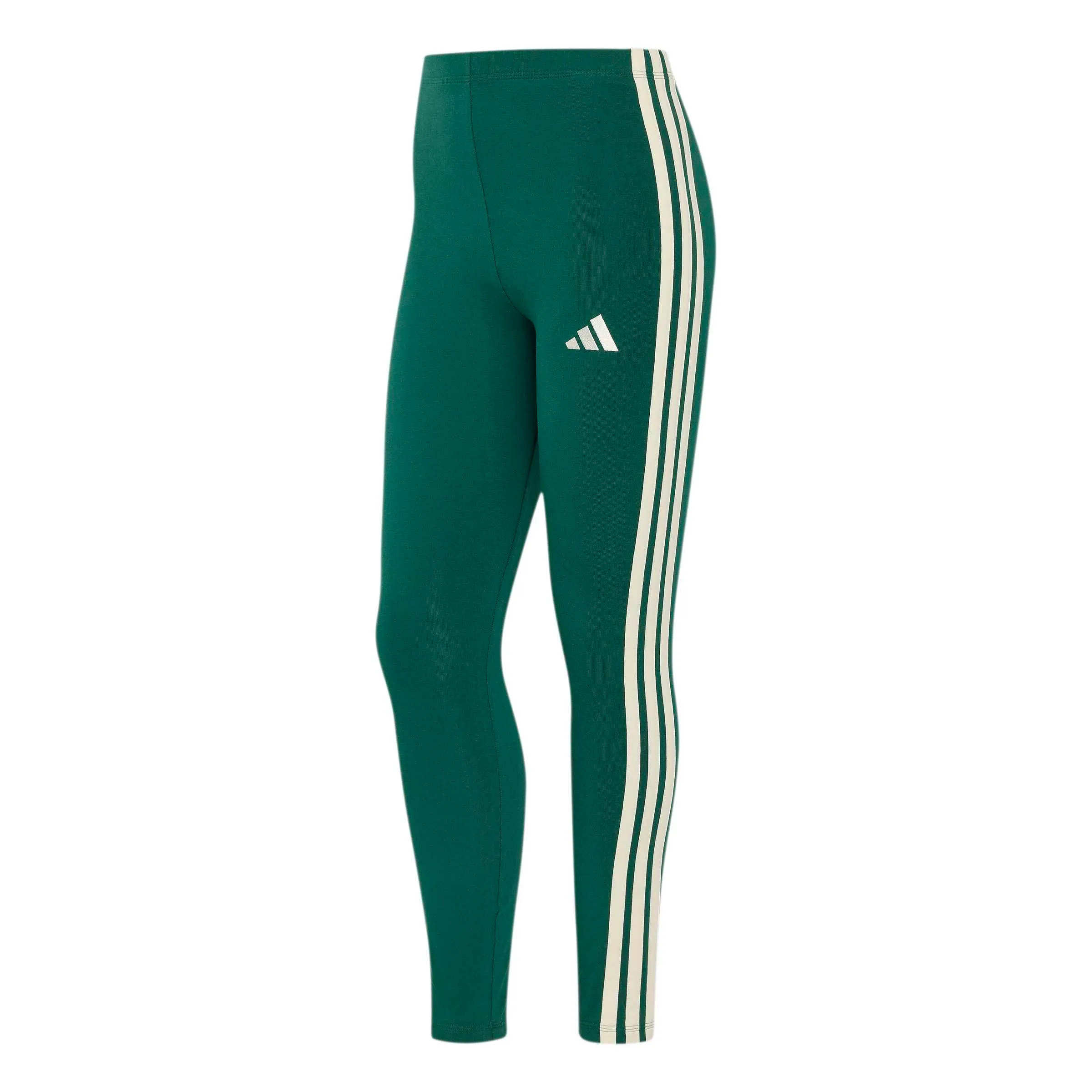 adidas Women's Essentials 3-Stripes Cotton Leggings Collegiate Green/Ivory S S - immagine 1
