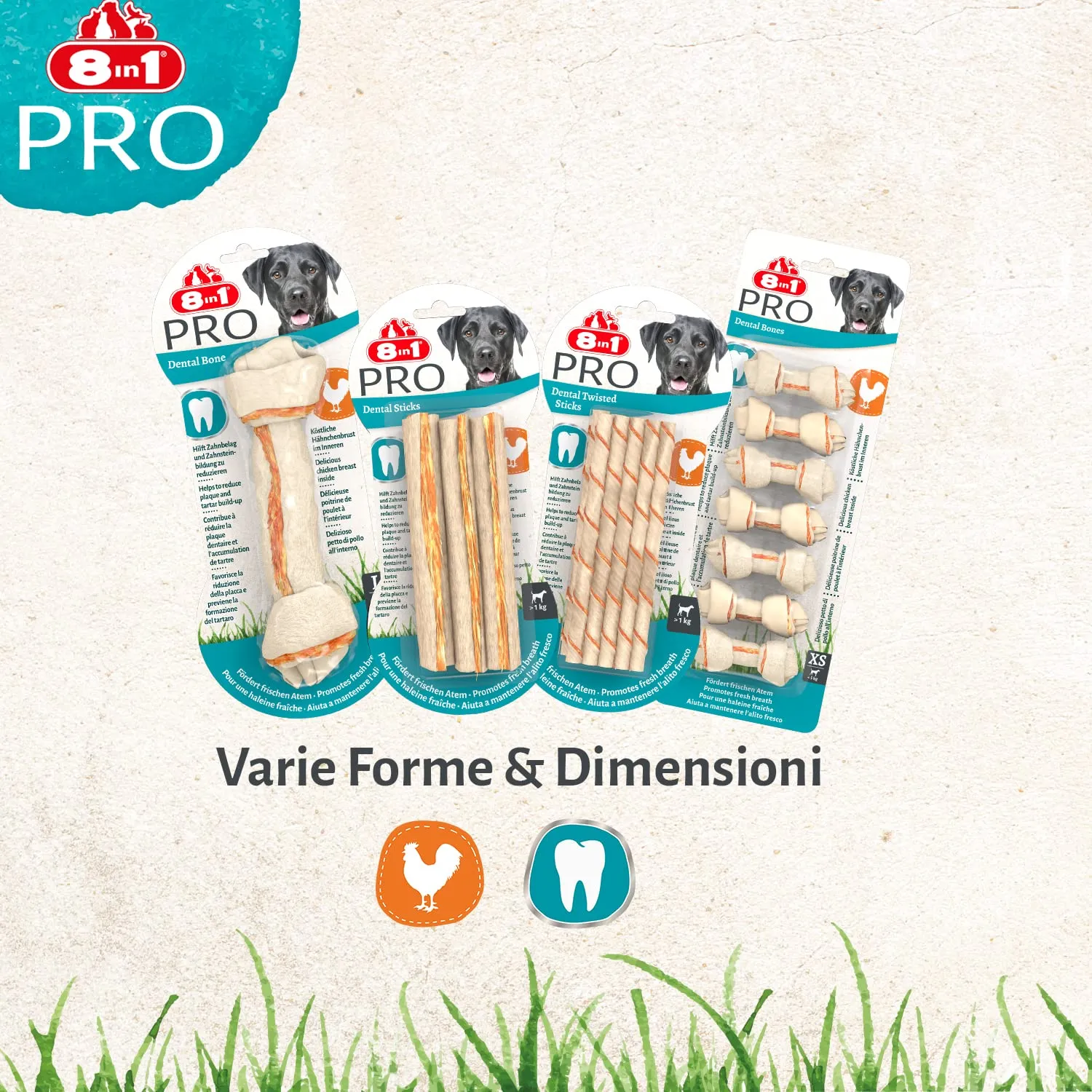 8in1 PRO Dental Bone L - Ossa masticabili per l'Igiene Orale - 1 Pezzo - immagine 7