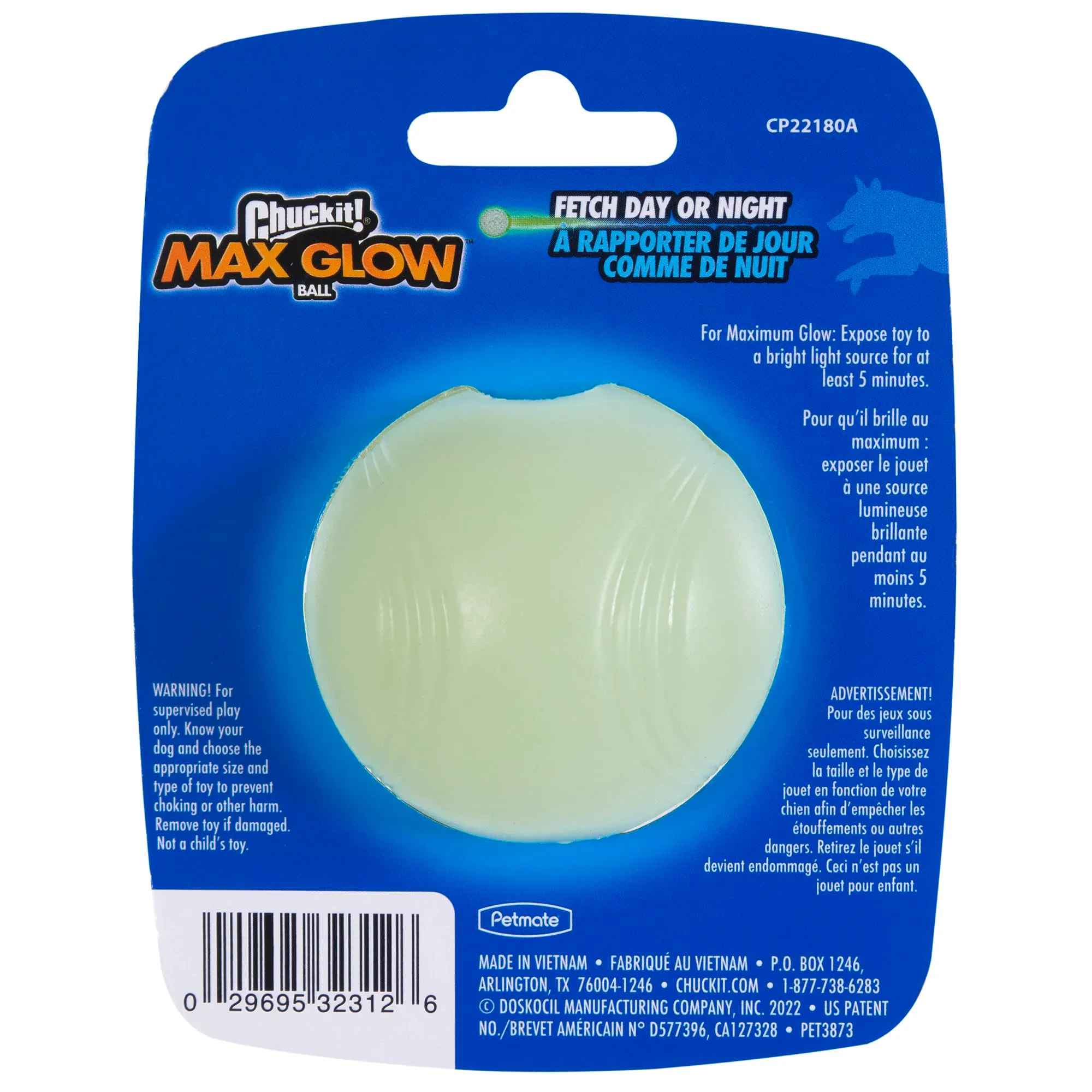 Chuckit - Max Glow Ball Small - 5 cm - 1 Pezzo - immagine 3