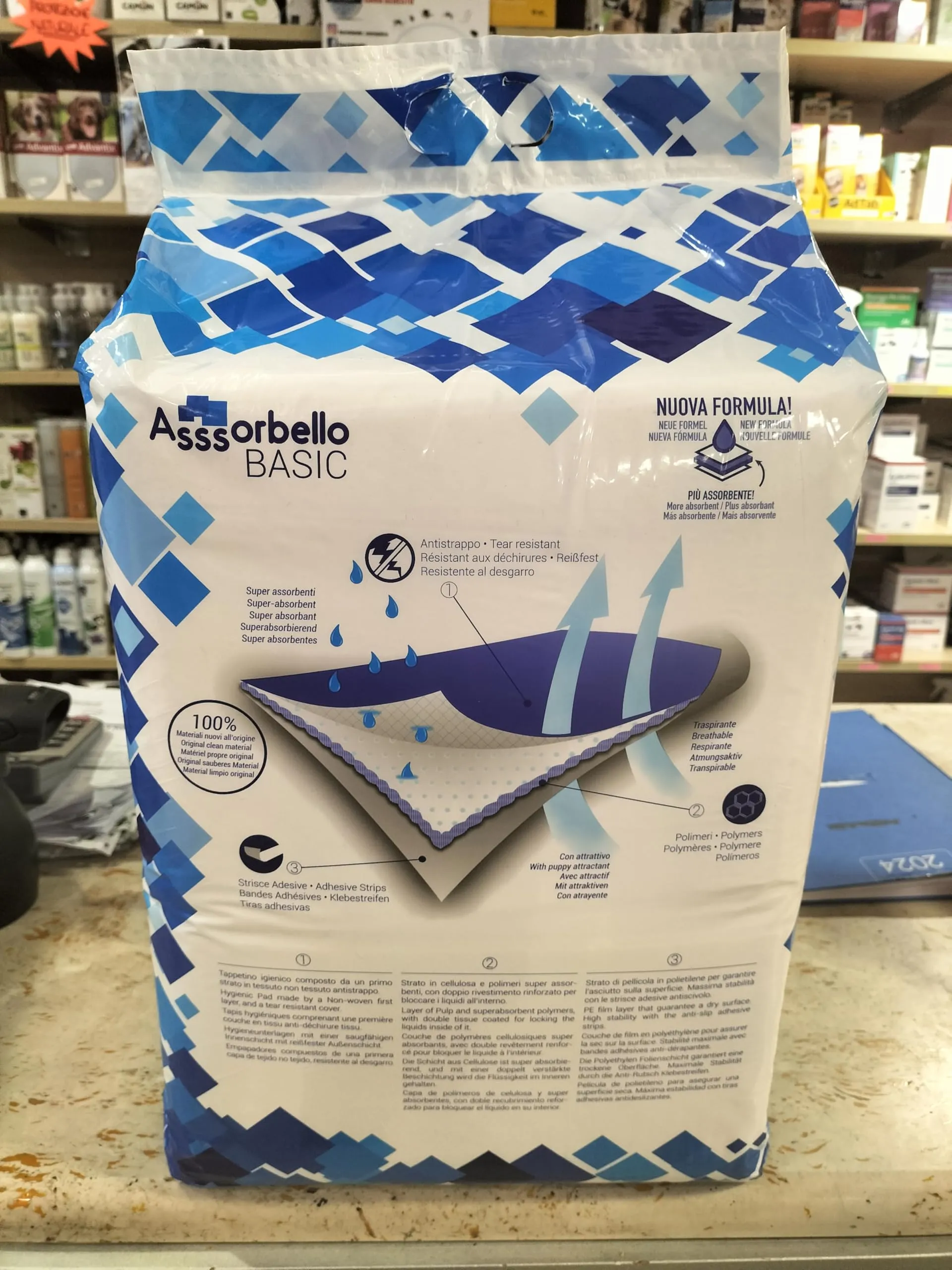 Ferribiella IGN021 Asssorbello - Tappetini igienici pe cani, Basic, 60 x 90 cm, Confezione di 2 buste (2 x 100 pezzi) - immagine 2