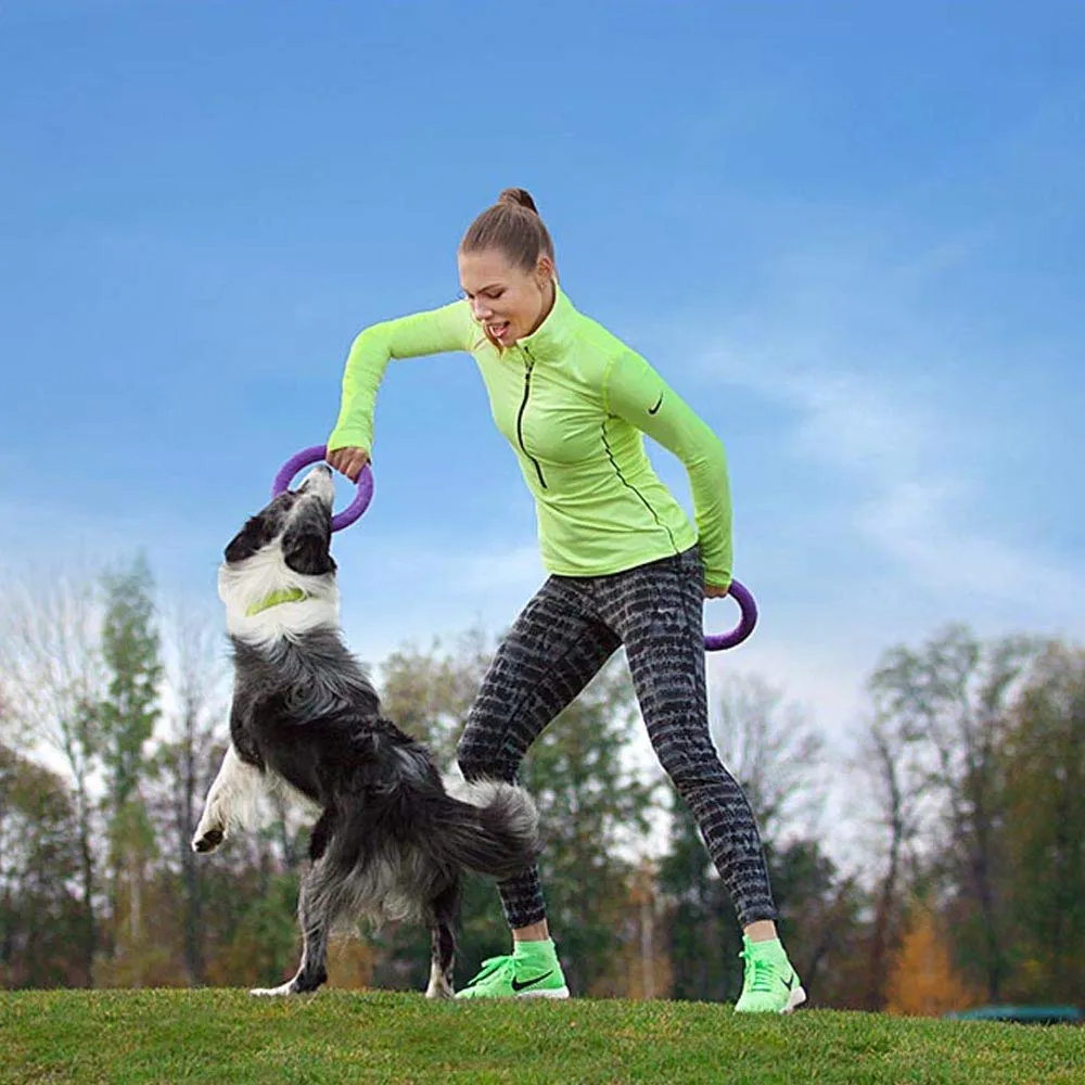 Ferplast Gioco Cane, Anello Addestramento Cani da Masticare, per Corsa, Salto, Tiro, Materiale Robusto Atossico, Galleggiante, PULLER MIDI, Giochi per Cane Piccolo e Medio, Set di 2 Anelli Fitness - immagine 2