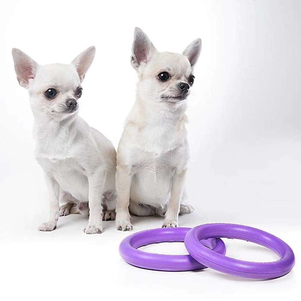 Ferplast Gioco Cane, Anello Addestramento Cani da Masticare, per Corsa, Salto, Tiro, Materiale Robusto Atossico, Galleggiante, PULLER MICRO, Giochi Cane Piccolo e Cuccioli, Set di 2 Anelli Fitness - immagine 5