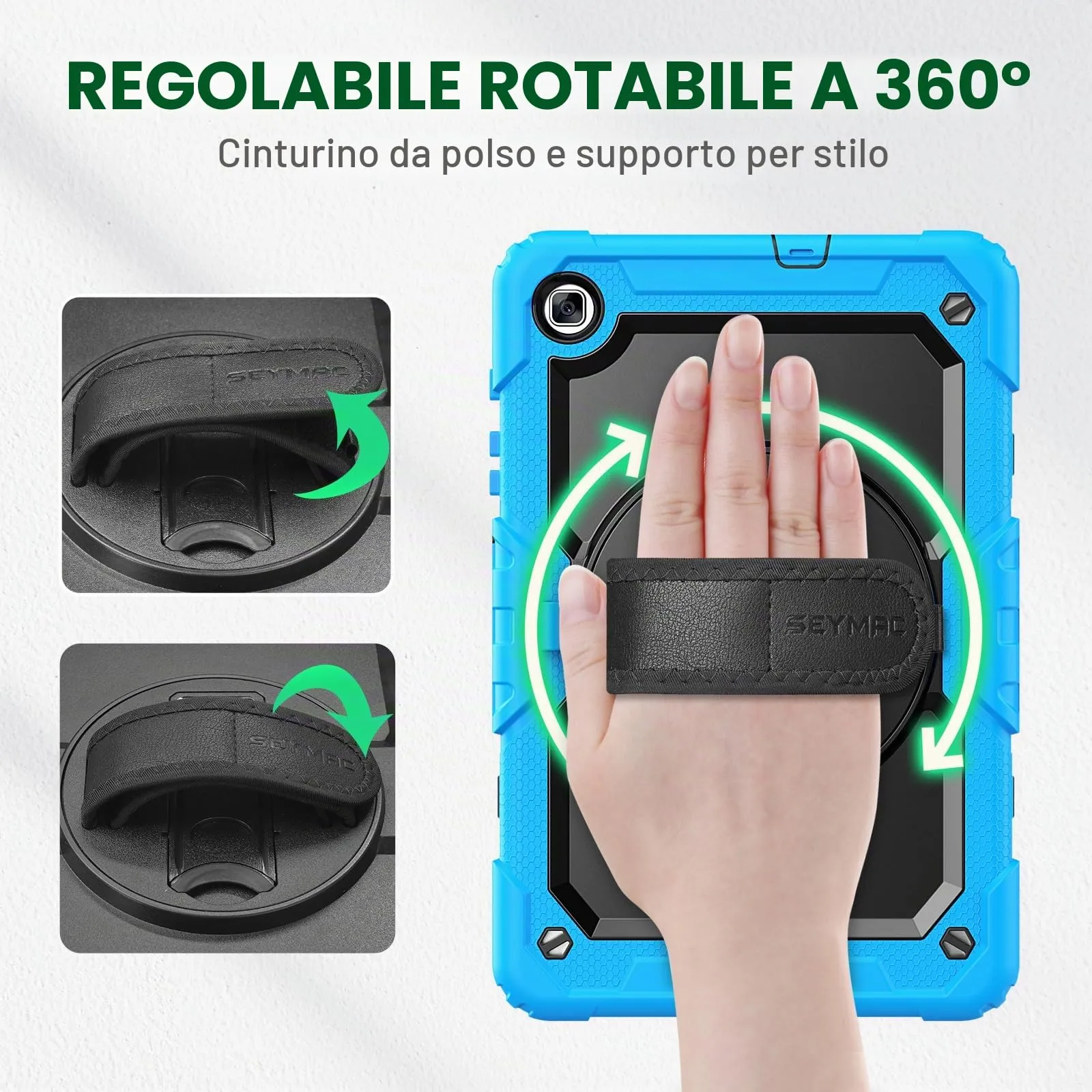 SEYMAC Cover per Samsung Galaxy Tab S6 Lite (10,4" 2024/2022/2020), Azzurro - immagine 3