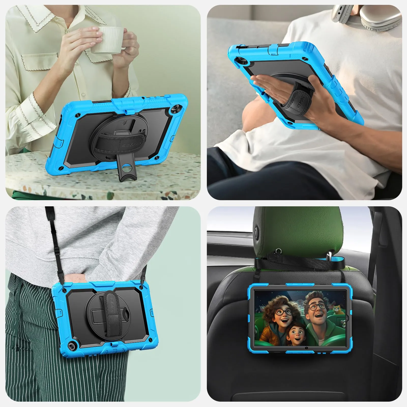 SEYMAC Cover per Samsung Galaxy Tab S6 Lite (10,4" 2024/2022/2020), Azzurro - immagine 6