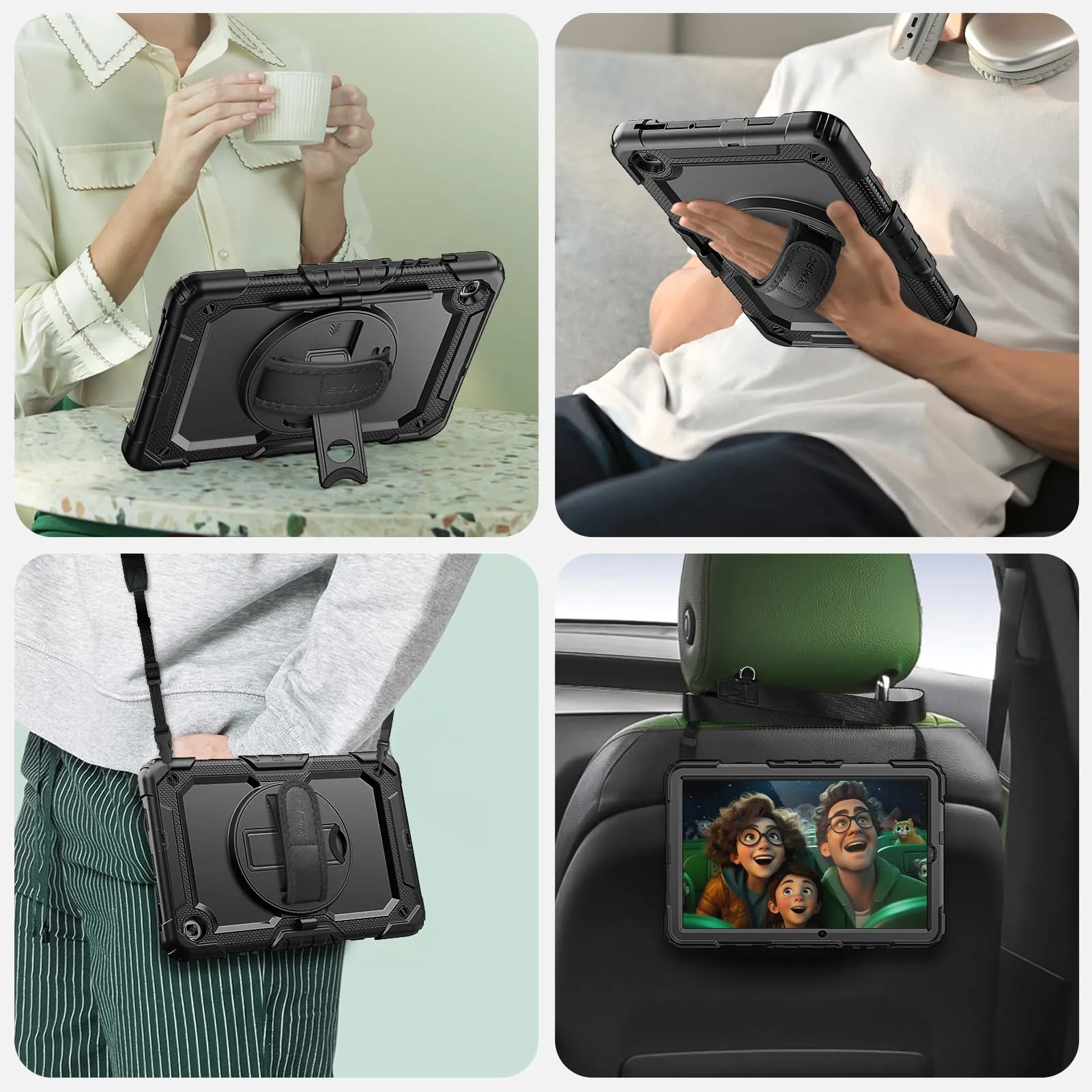 SEYMAC Cover per Samsung Galaxy Tab S6 Lite (10,4" 2024/2022/2020), Nero - immagine 6