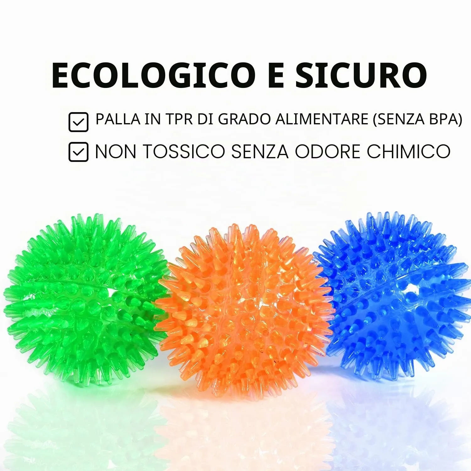 Palline cigolanti per cani di piccole dimensioni, palline da riporto per cani in gomma confezione da 6 colori vivaci in TPR, giocattoli per cuccioli, palline giocattolo per cani - immagine 2