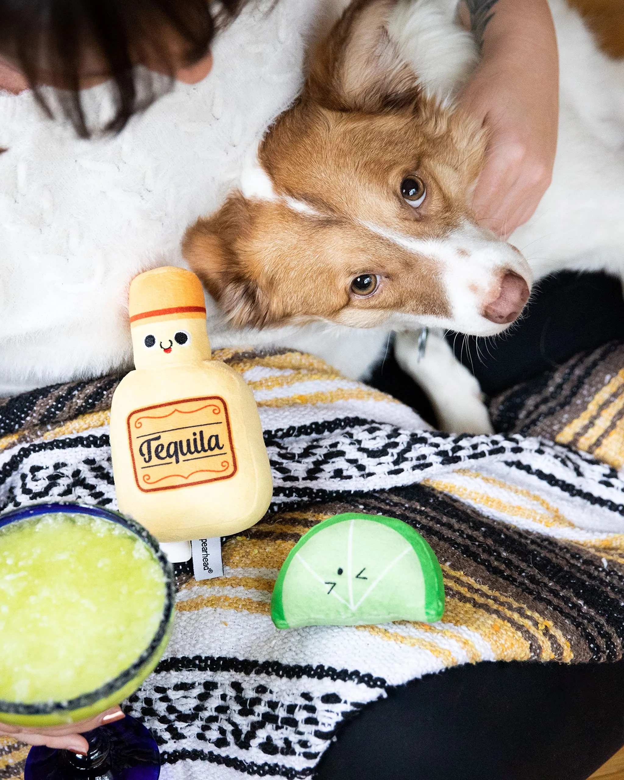 Pearhead Set di 3 giocattoli per cani in peluche Tequila Shots Tequila al sale e lime per cani, regali per genitori di animali domestici, set di 3 giocattoli - immagine 11
