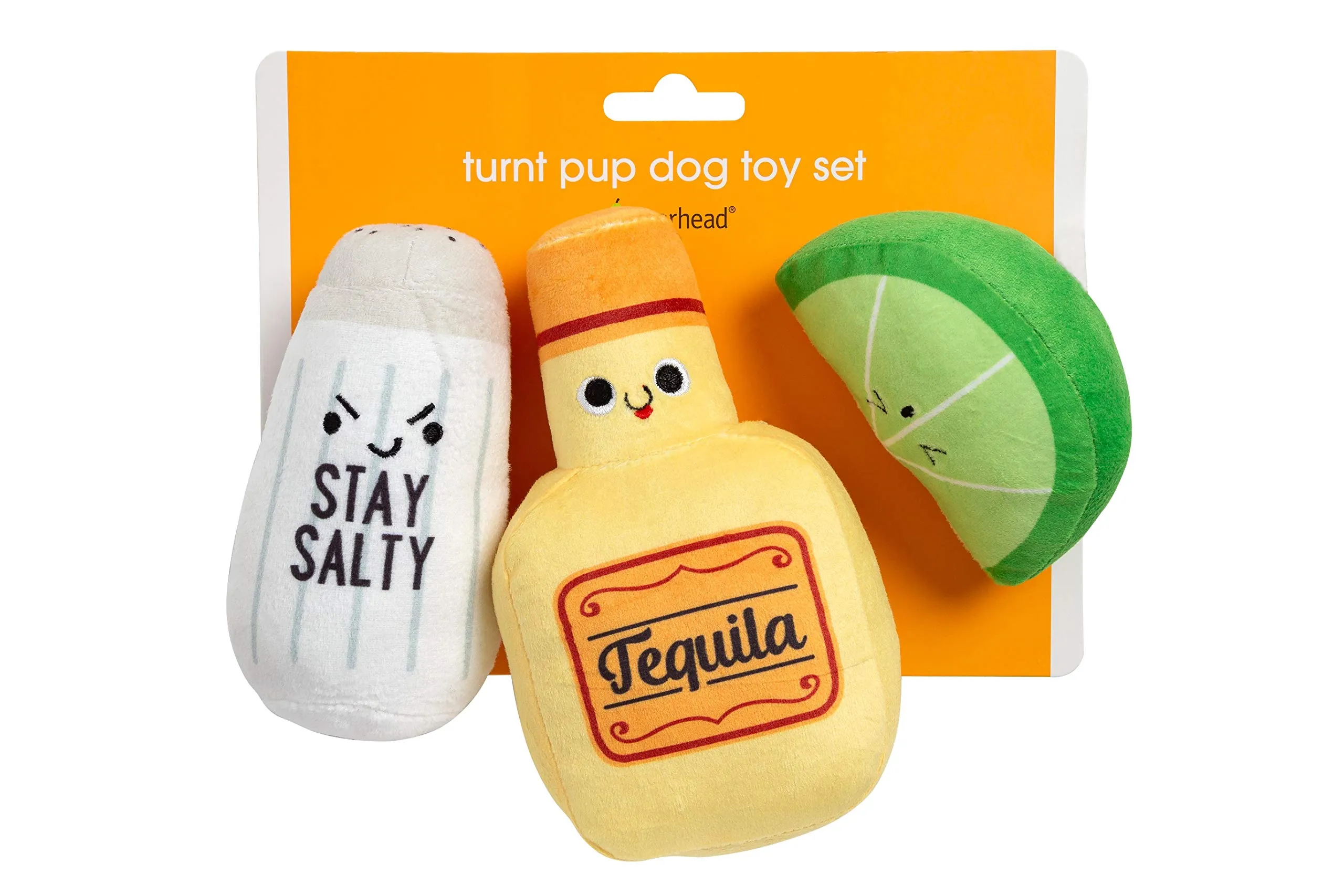 Pearhead Set di 3 giocattoli per cani in peluche Tequila Shots Tequila al sale e lime per cani, regali per genitori di animali domestici, set di 3 giocattoli - immagine 12