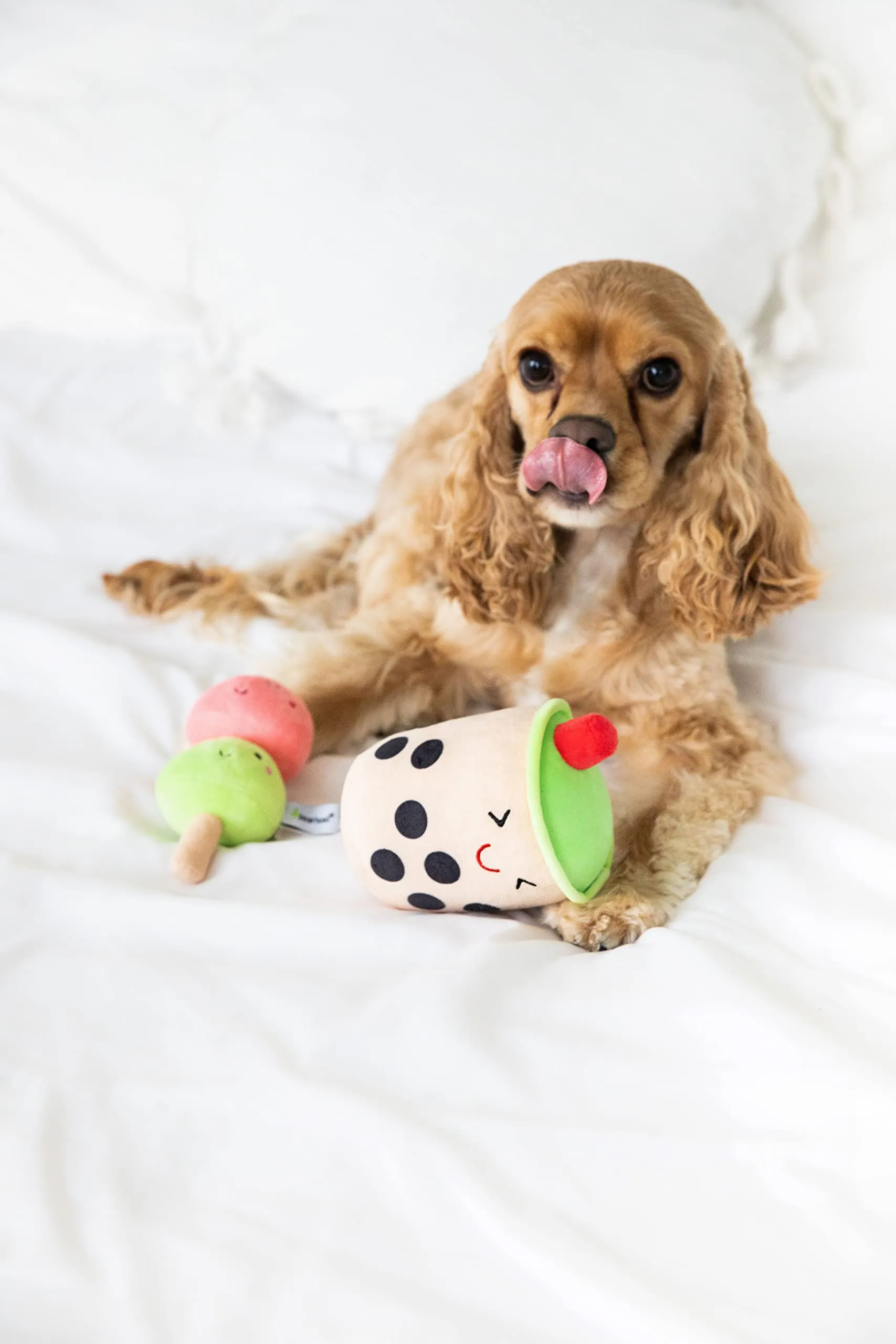 Pearhead Peluche per animali domestici, con bolle di tè, giocattoli morbidi interattivi, regalo per genitori di animali domestici, set da 2 - immagine 3