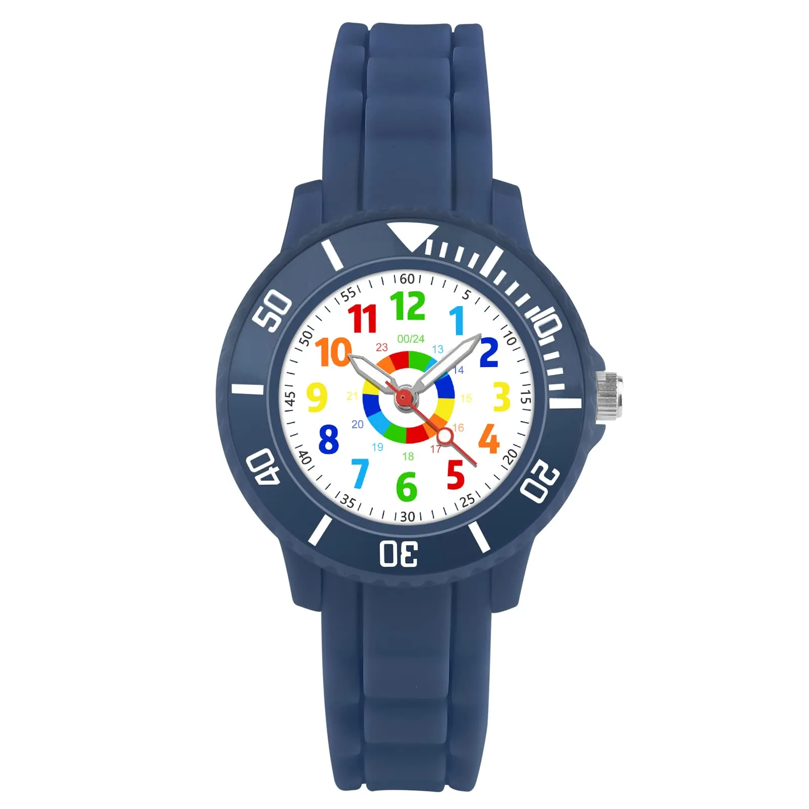 DTKID Orologio Bambini Analogico, Ghiera Girevole, Silicone (Blu Navy) - immagine 9
