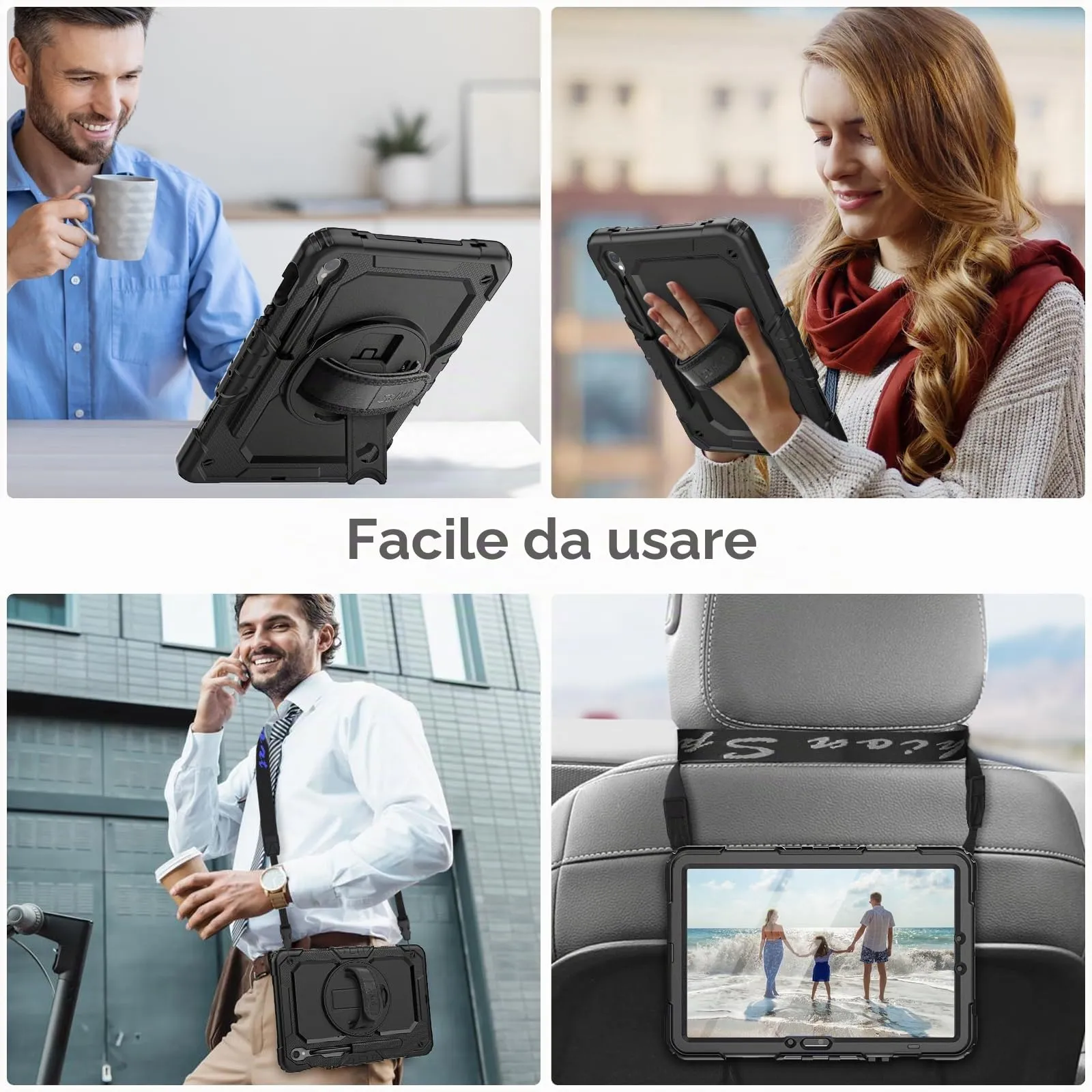SEYMAC Cover per Samsung Galaxy Tab S10 Lite/S10 FE/S9 FE 10,9"/S9, Nero - immagine 7