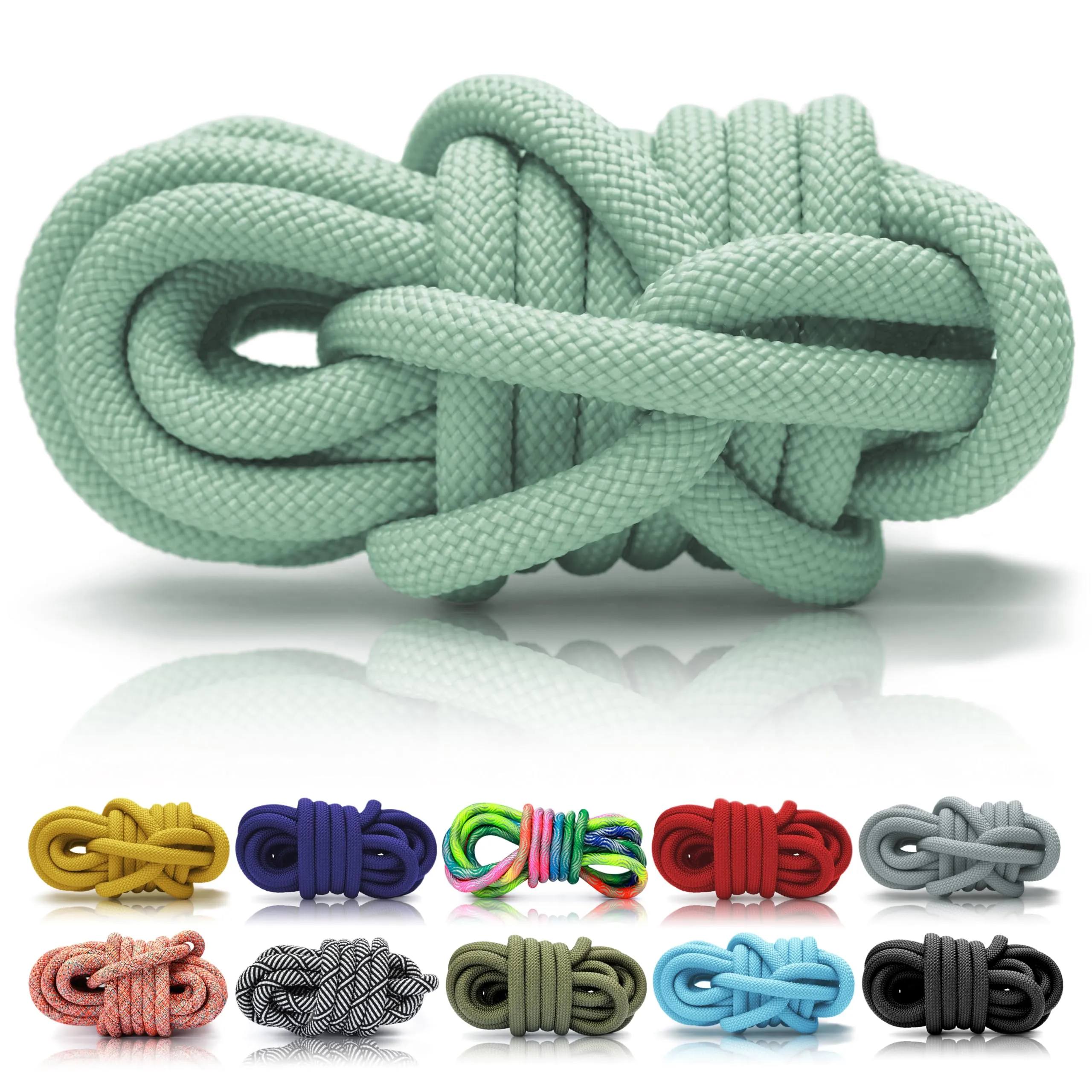 Ganzoo Corda PPM intrecciata 5 m in pezzo unico, fune tonda per fai da te, nodi, intreccio e takel, per guinzaglio cane, collare e accessori, polipropilene multifilamento 8 mm, mint 155 g - immagine 1