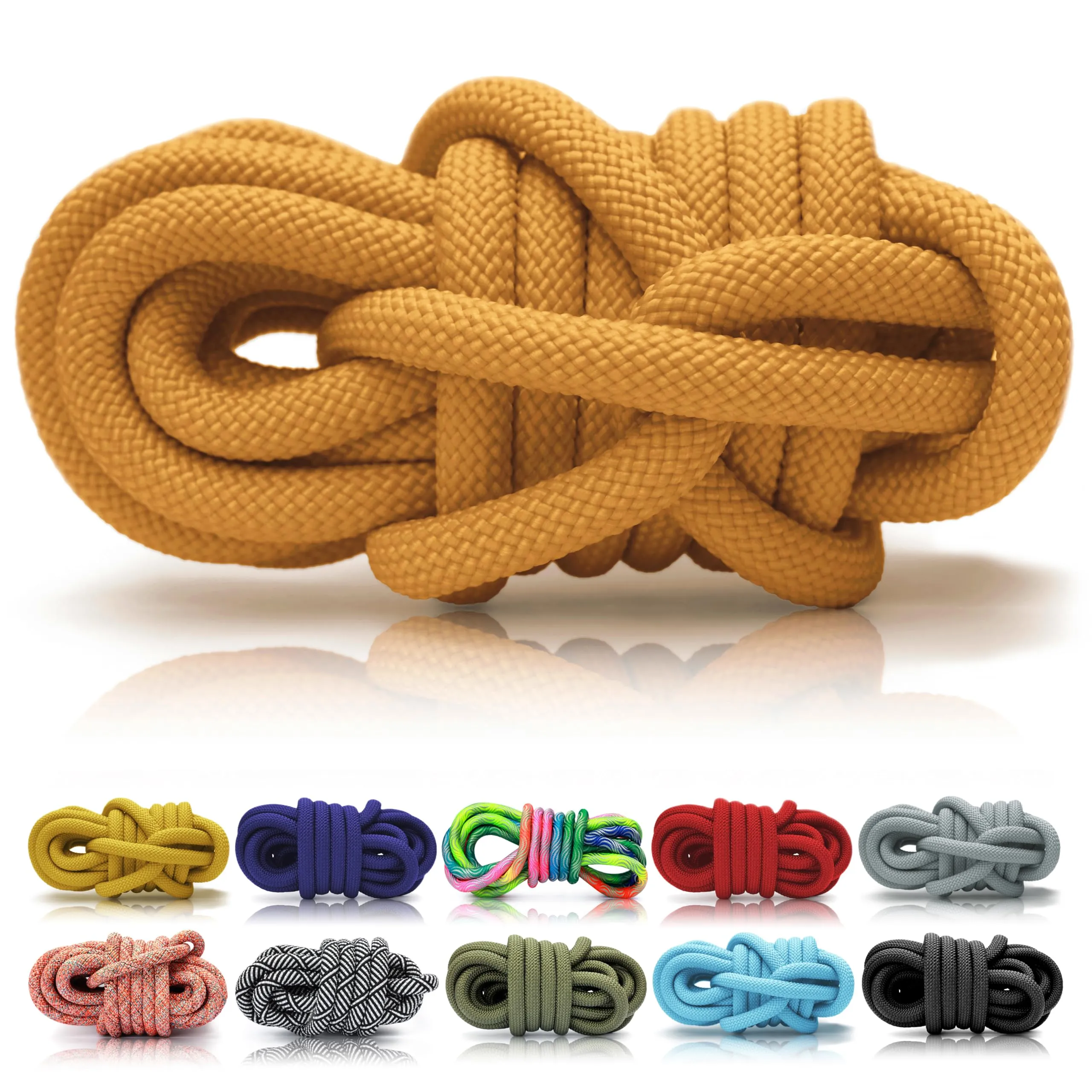 Ganzoo corda PPM 5 m in unico segmento, spessore 10 mm, marrone chiaro, polipropilene multifilamento intrecciato tipo tau rotondo per intreccio, nodi e rifiniture, guinzagli cani, collari, cavezze - immagine 1