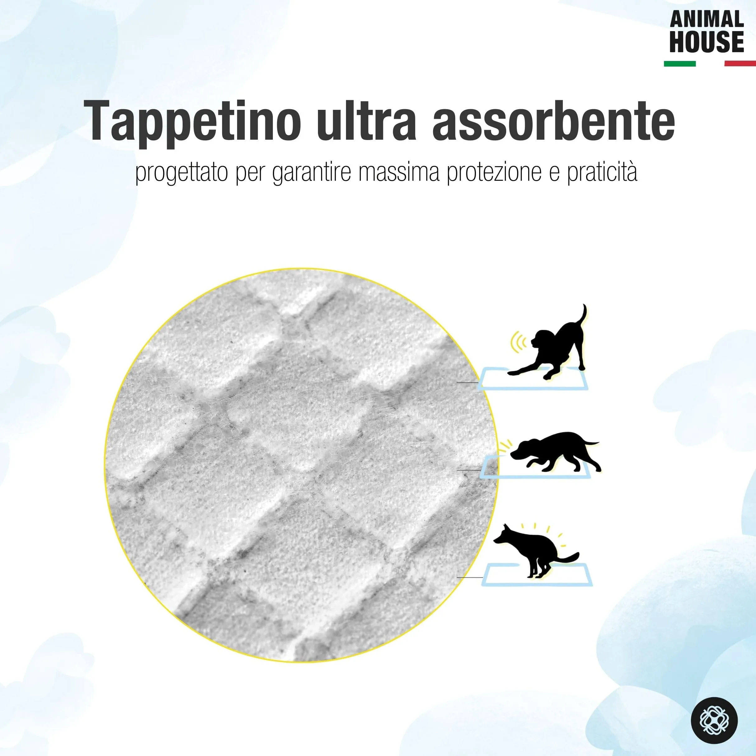 Animal House - 40PZ Tappetini Igienici Assorbenti - Alta Assorbenza - Privi di Polvere - Trattiene gli Odori - Protegge la Casa (60x60 cm, 40) - immagine 7