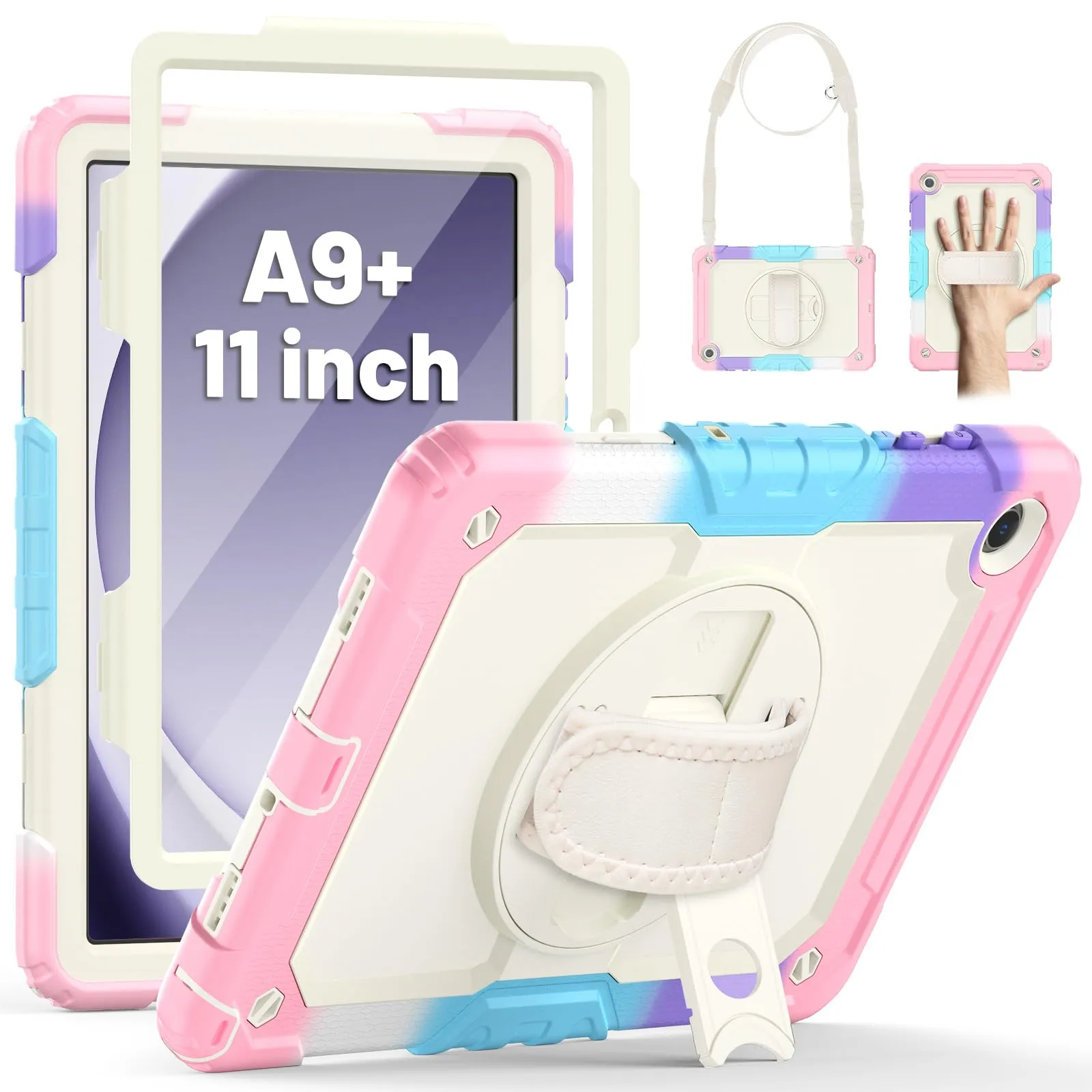 SEYMAC Cover per Samsung Galaxy Tab A9+ / A9 Plus - 11 Pollici 2023, Rosa - immagine 1