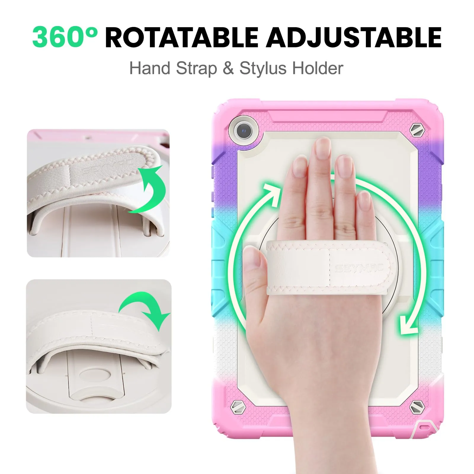 SEYMAC Cover per Samsung Galaxy Tab A9+ / A9 Plus - 11 Pollici 2023, Rosa - immagine 4