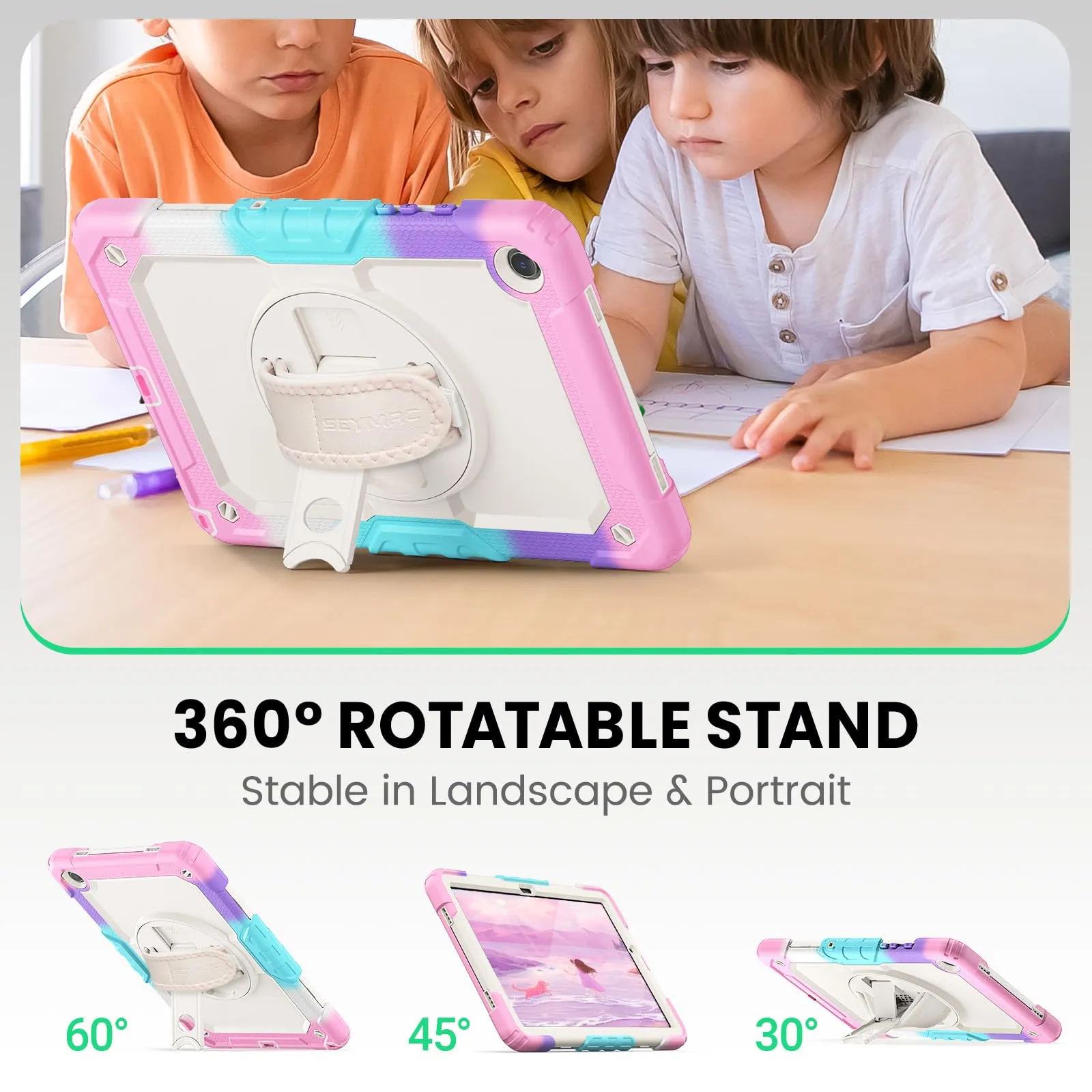 SEYMAC Cover per Samsung Galaxy Tab A9+ / A9 Plus - 11 Pollici 2023, Rosa - immagine 5