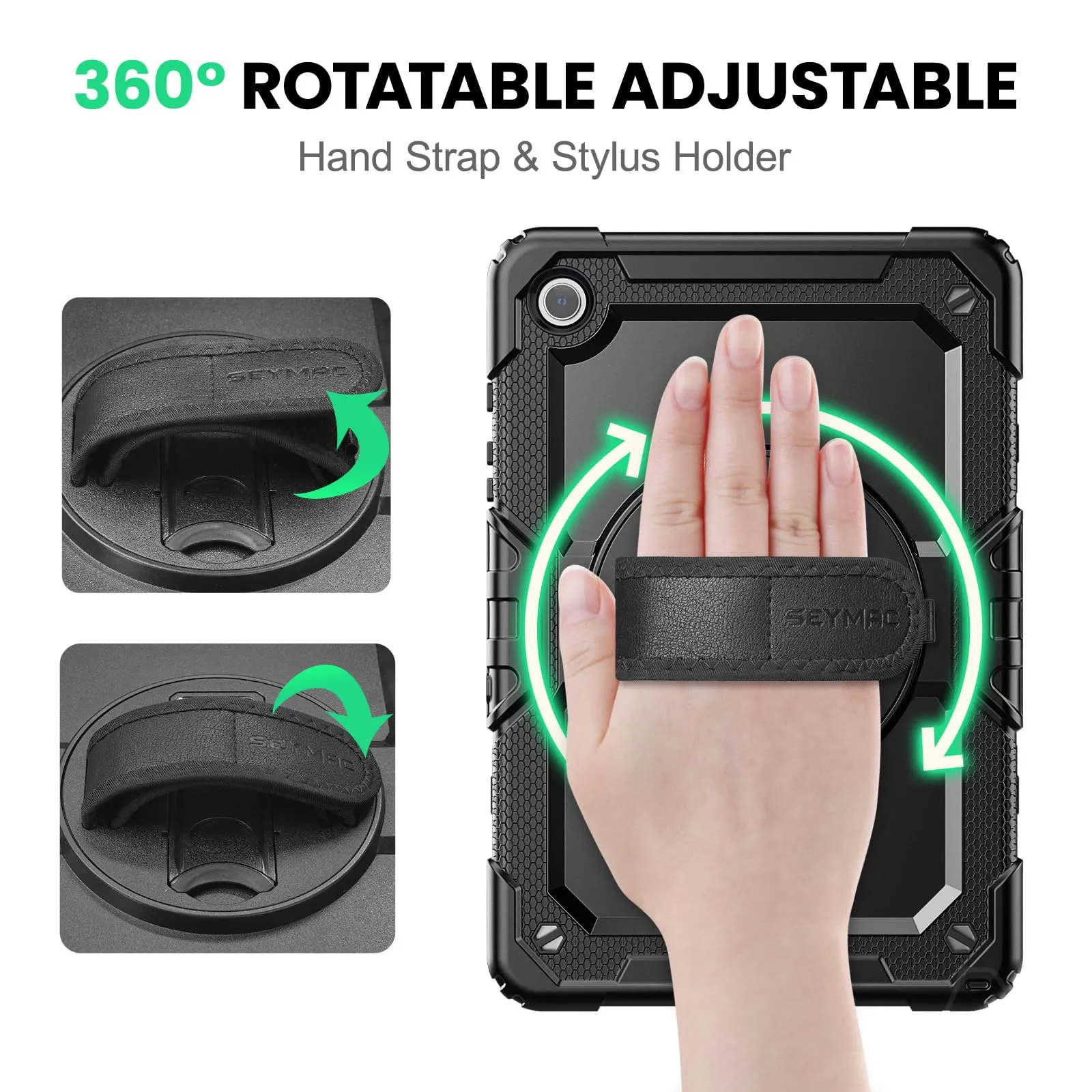 SEYMAC Cover per Samsung Galaxy Tab A9+ / A9 Plus - 11 Pollici 2023, Nero - immagine 4