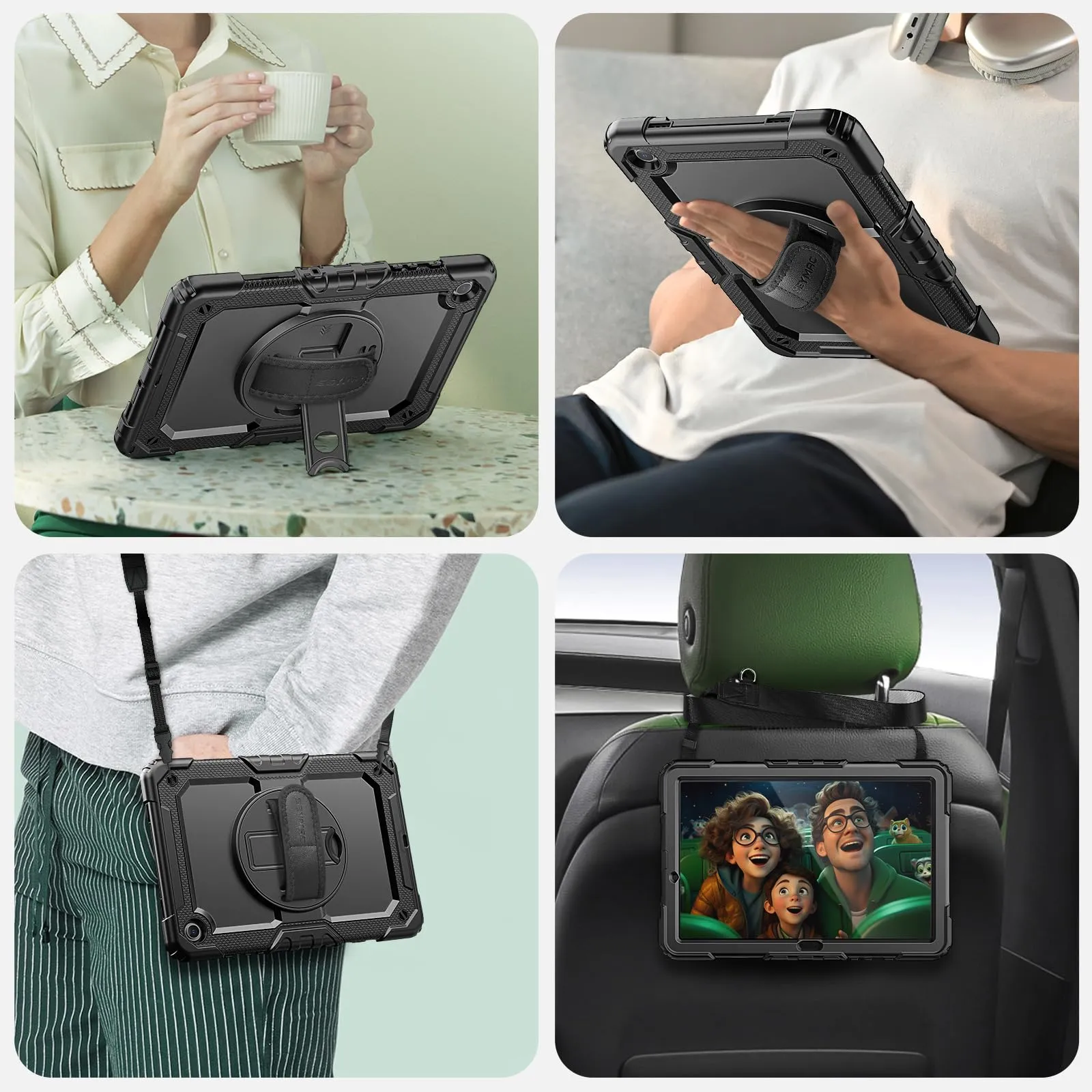 SEYMAC Cover per Samsung Galaxy Tab A9+ / A9 Plus - 11 Pollici 2023, Nero - immagine 7