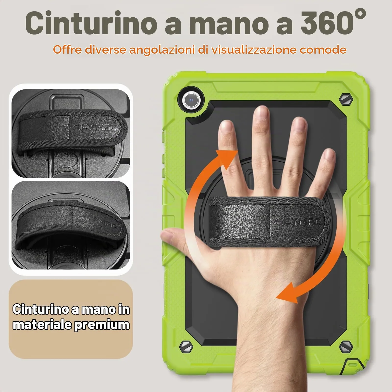 SEYMAC Cover per Samsung Galaxy Tab A9+ / A9 Plus - 11 Pollici 2023, Verde - immagine 4