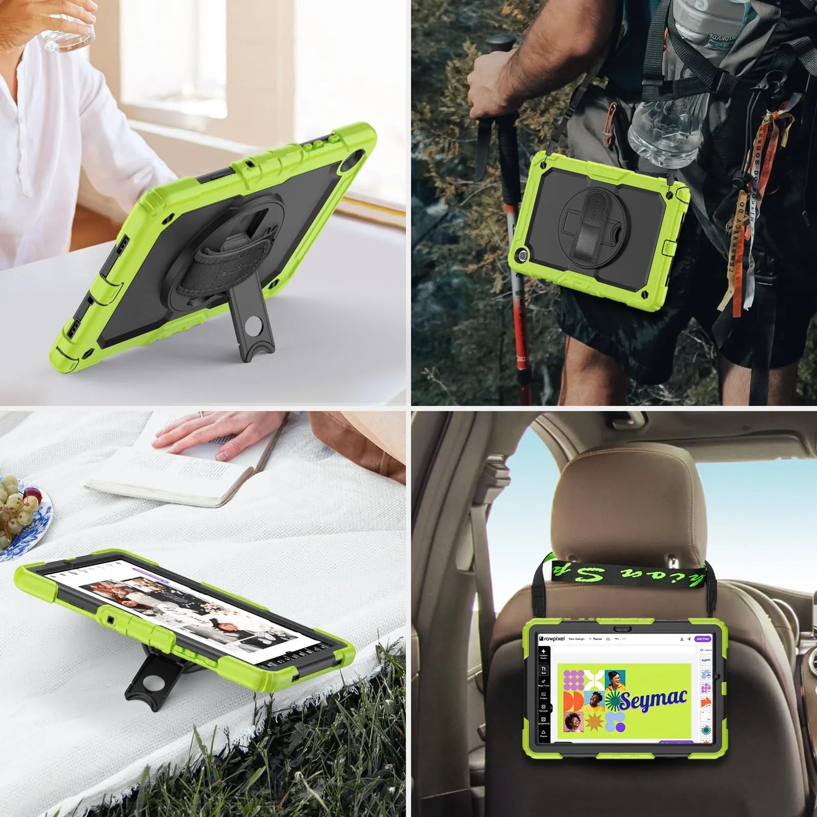 SEYMAC Cover per Samsung Galaxy Tab A9+ / A9 Plus - 11 Pollici 2023, Verde - immagine 8