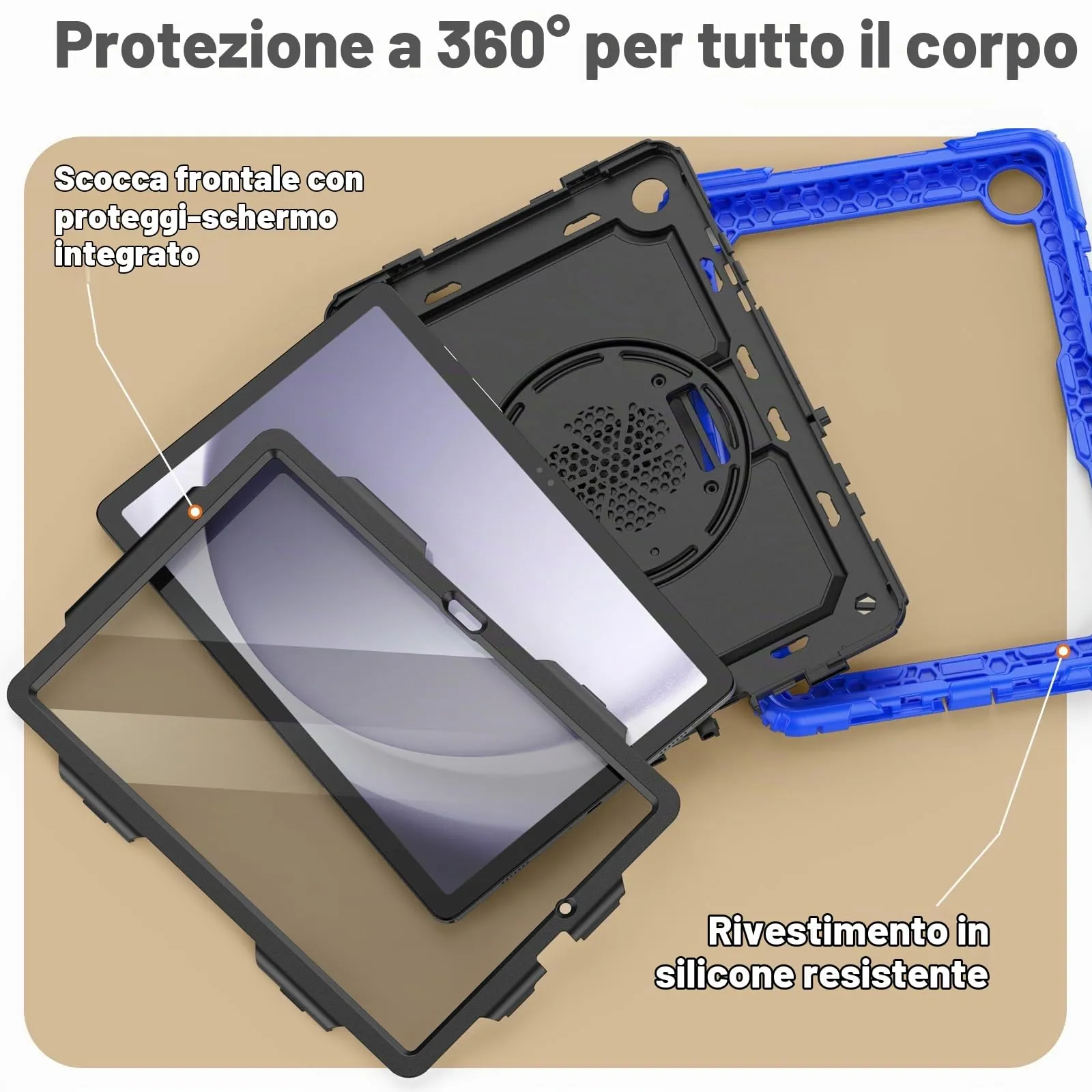 SEYMAC Cover per Samsung Galaxy Tab A9+ / A9 Plus - 11 Pollici 2023, Blu - immagine 2