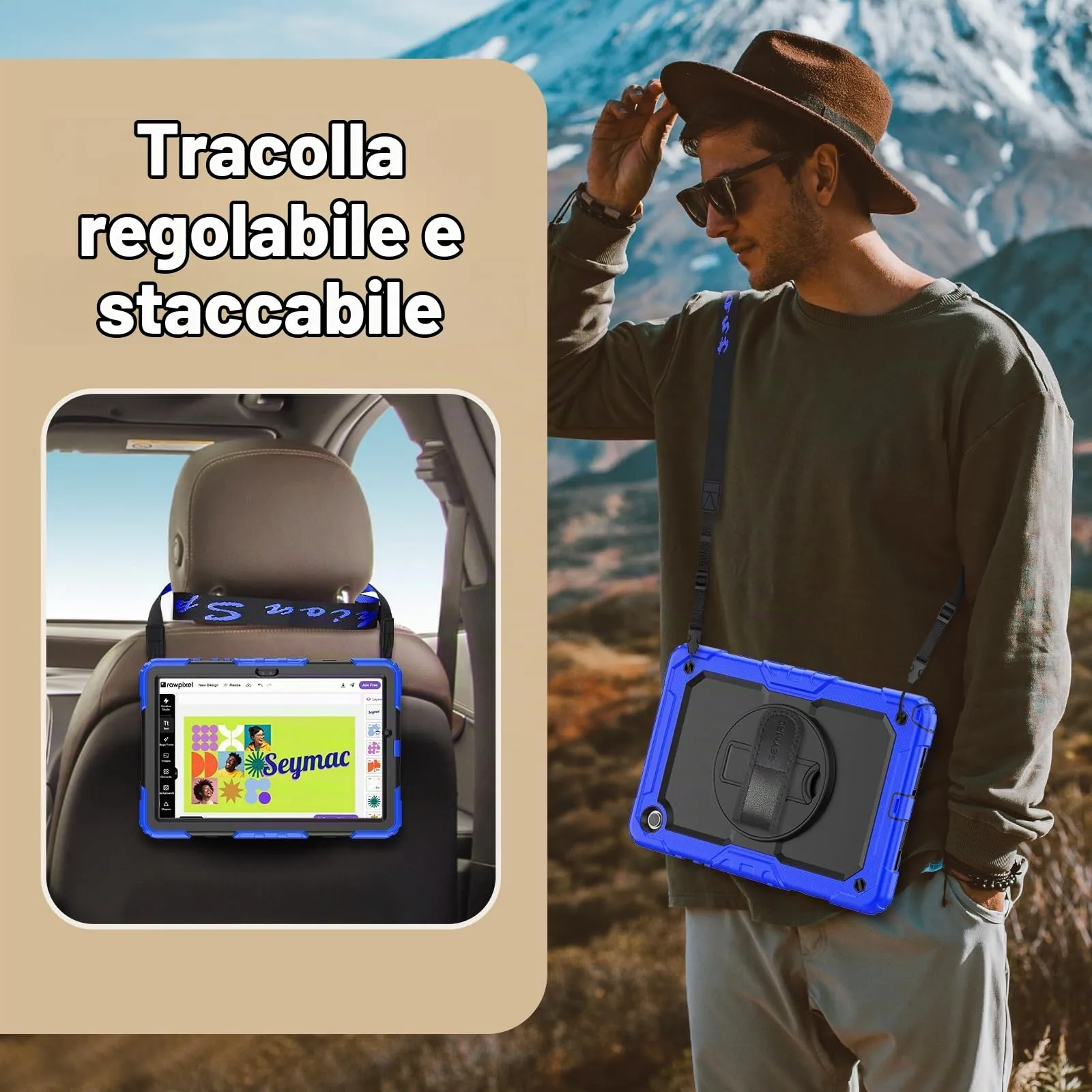 SEYMAC Cover per Samsung Galaxy Tab A9+ / A9 Plus - 11 Pollici 2023, Blu - immagine 5