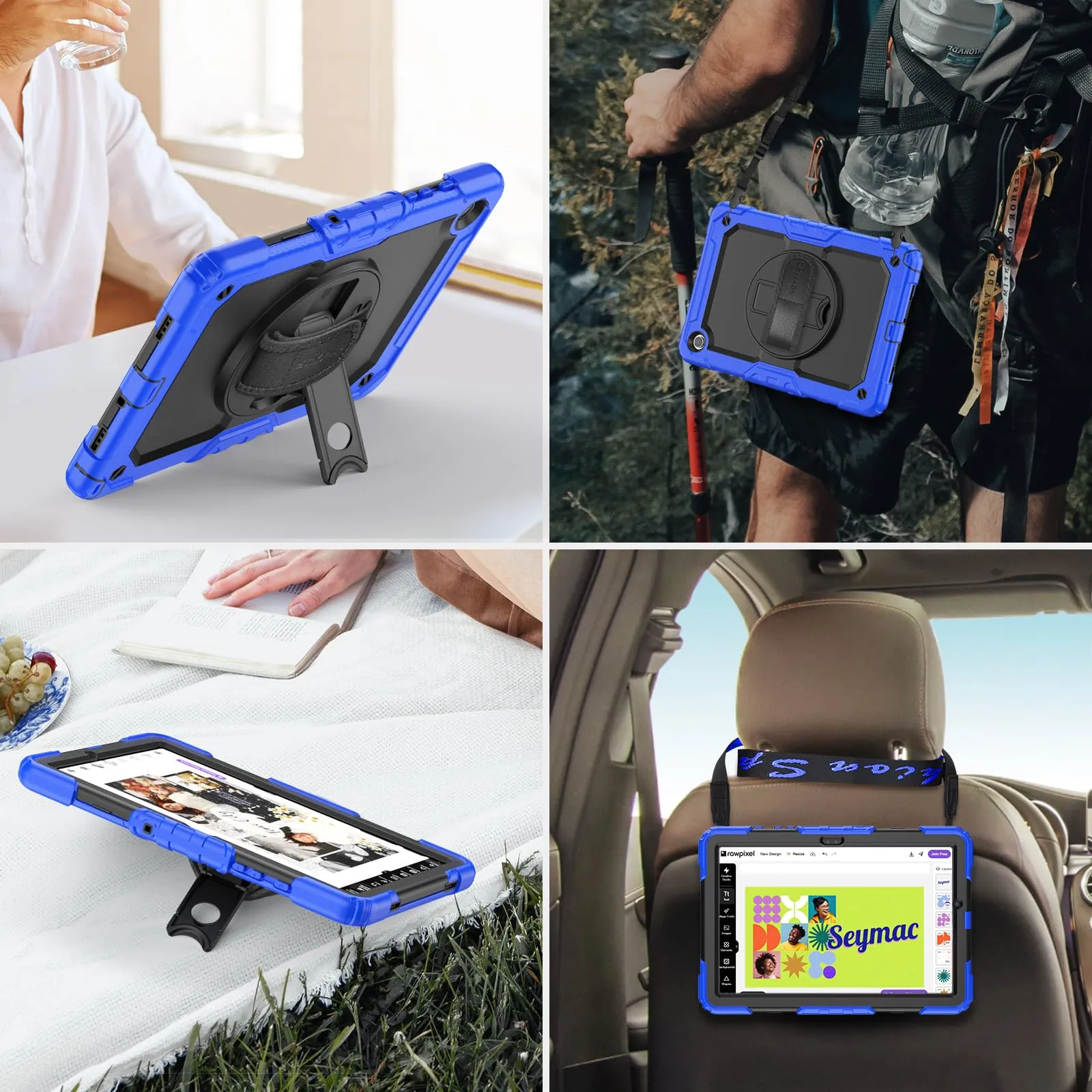 SEYMAC Cover per Samsung Galaxy Tab A9+ / A9 Plus - 11 Pollici 2023, Blu - immagine 8