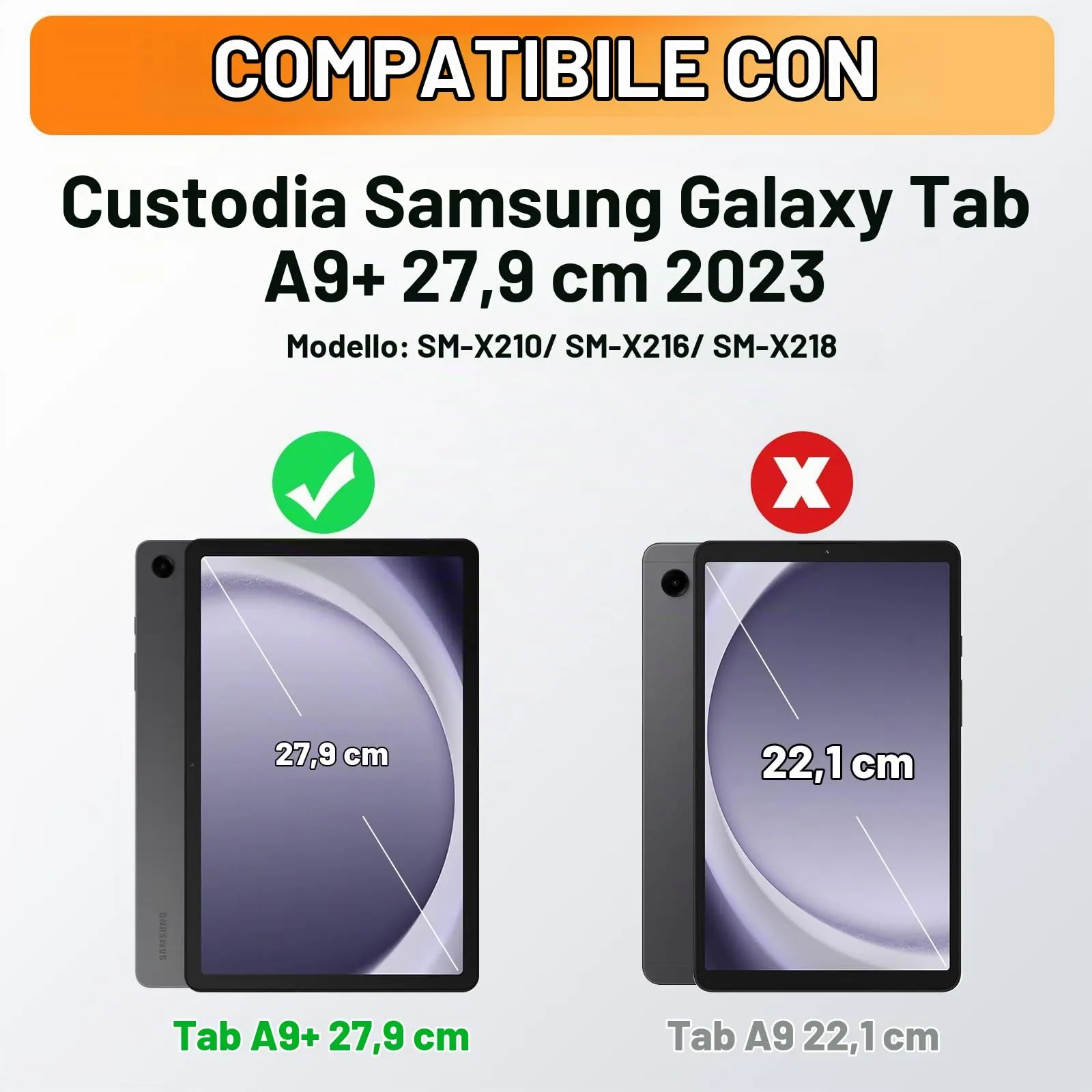 SEYMAC Cover per Samsung Galaxy Tab A9+ / A9 Plus - 11 Pollici 2023, Blu - immagine 9