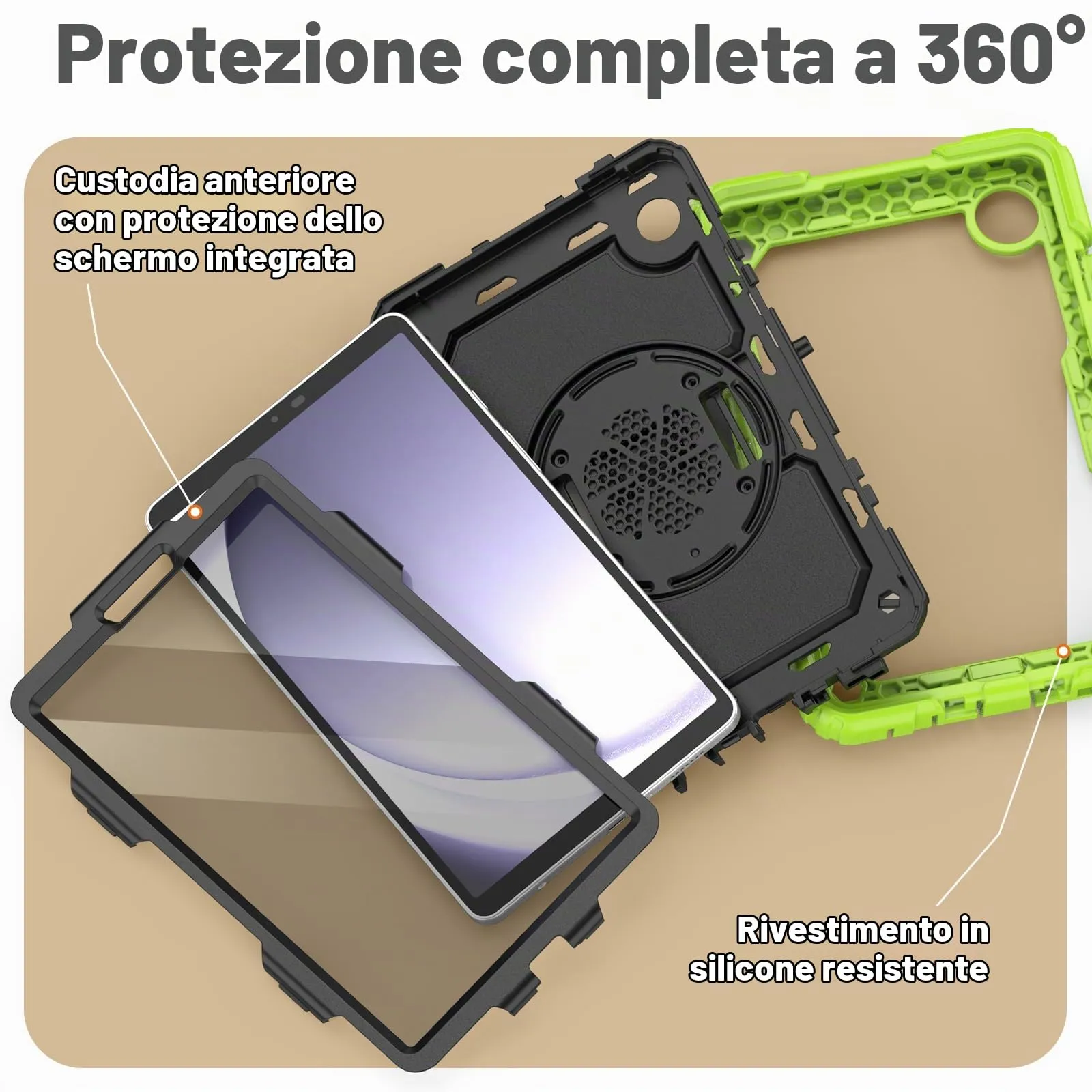 SEYMAC Cover per Samsung Galaxy Tab A9-8,7 Pollici 2023, Verde - immagine 2
