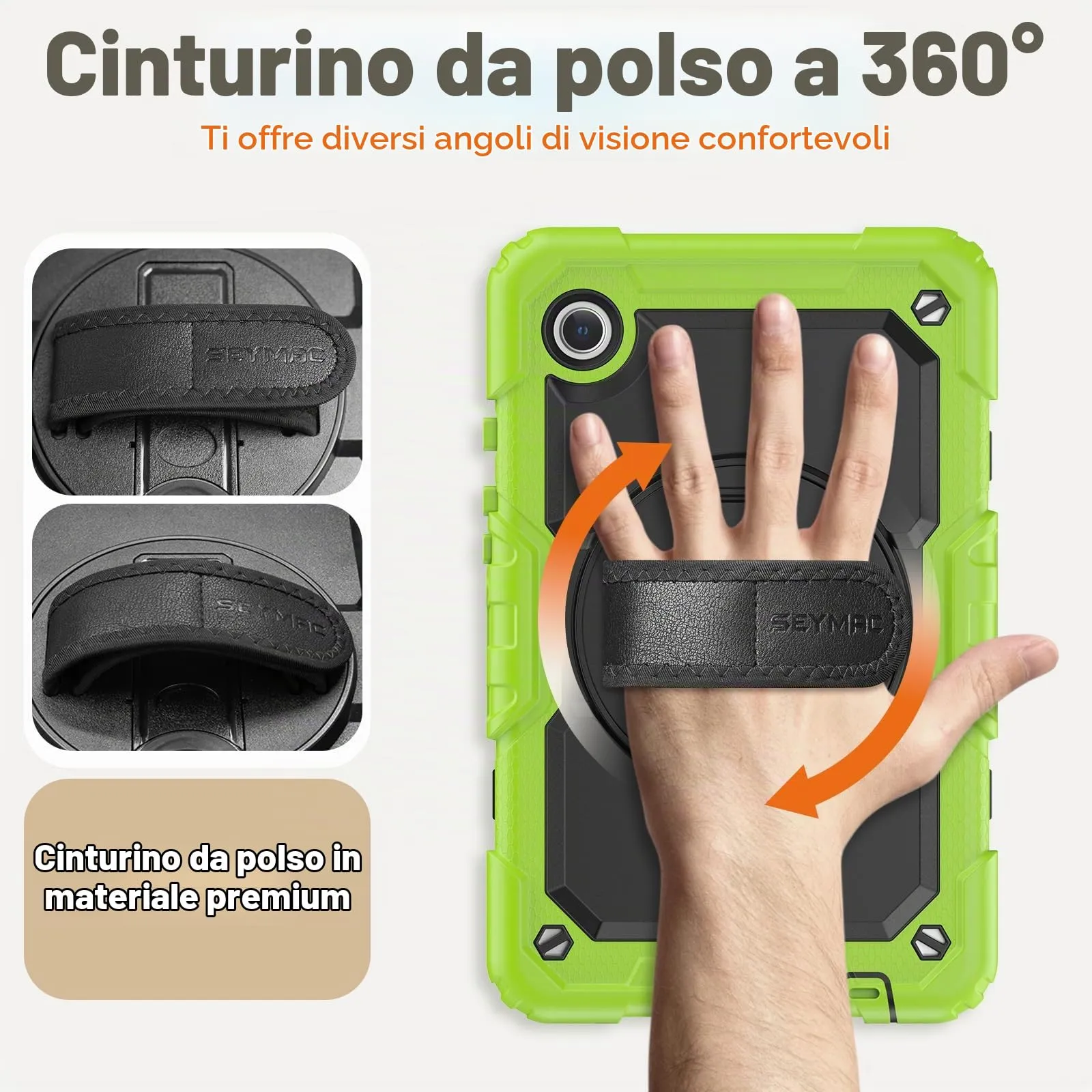 SEYMAC Cover per Samsung Galaxy Tab A9-8,7 Pollici 2023, Verde - immagine 4