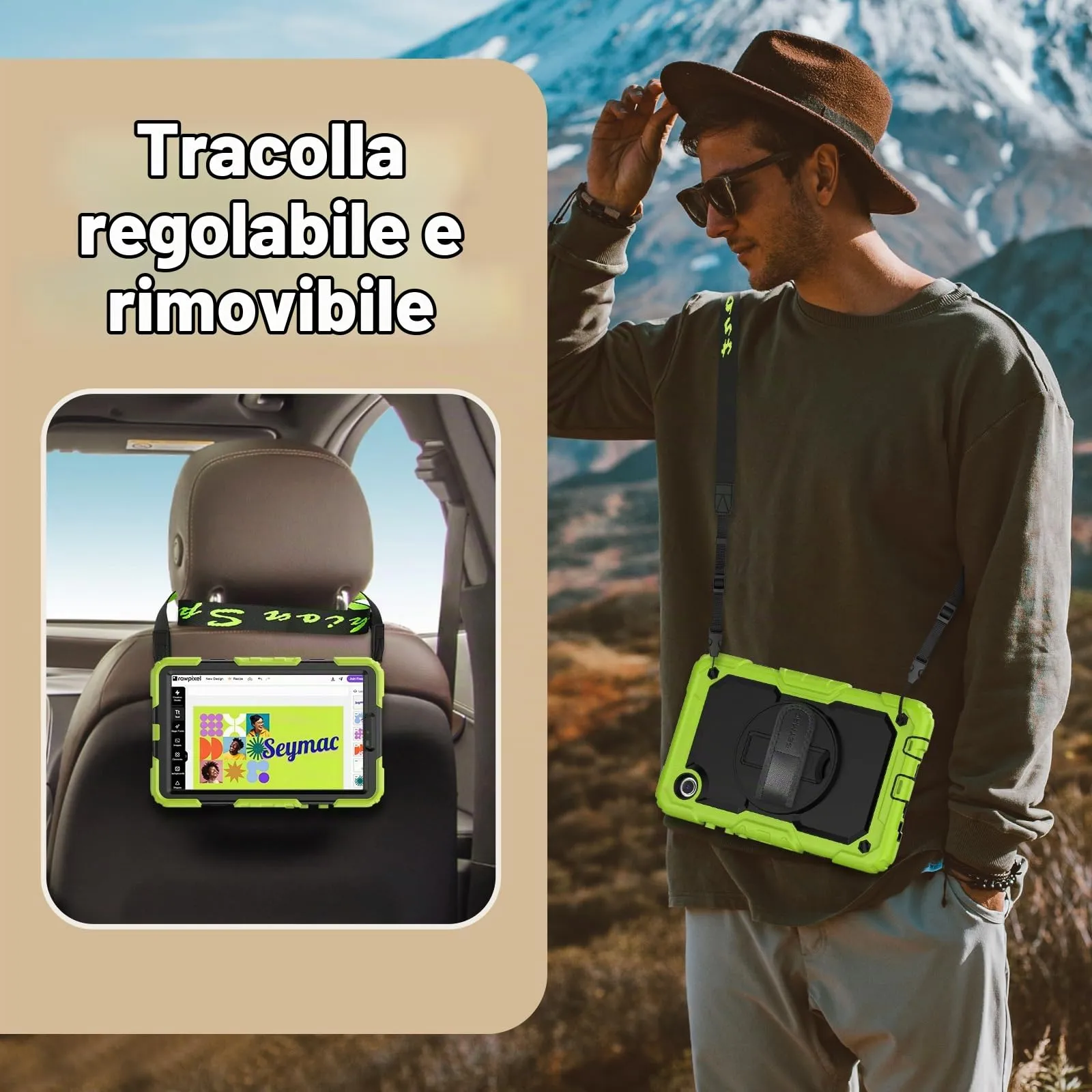 SEYMAC Cover per Samsung Galaxy Tab A9-8,7 Pollici 2023, Verde - immagine 5