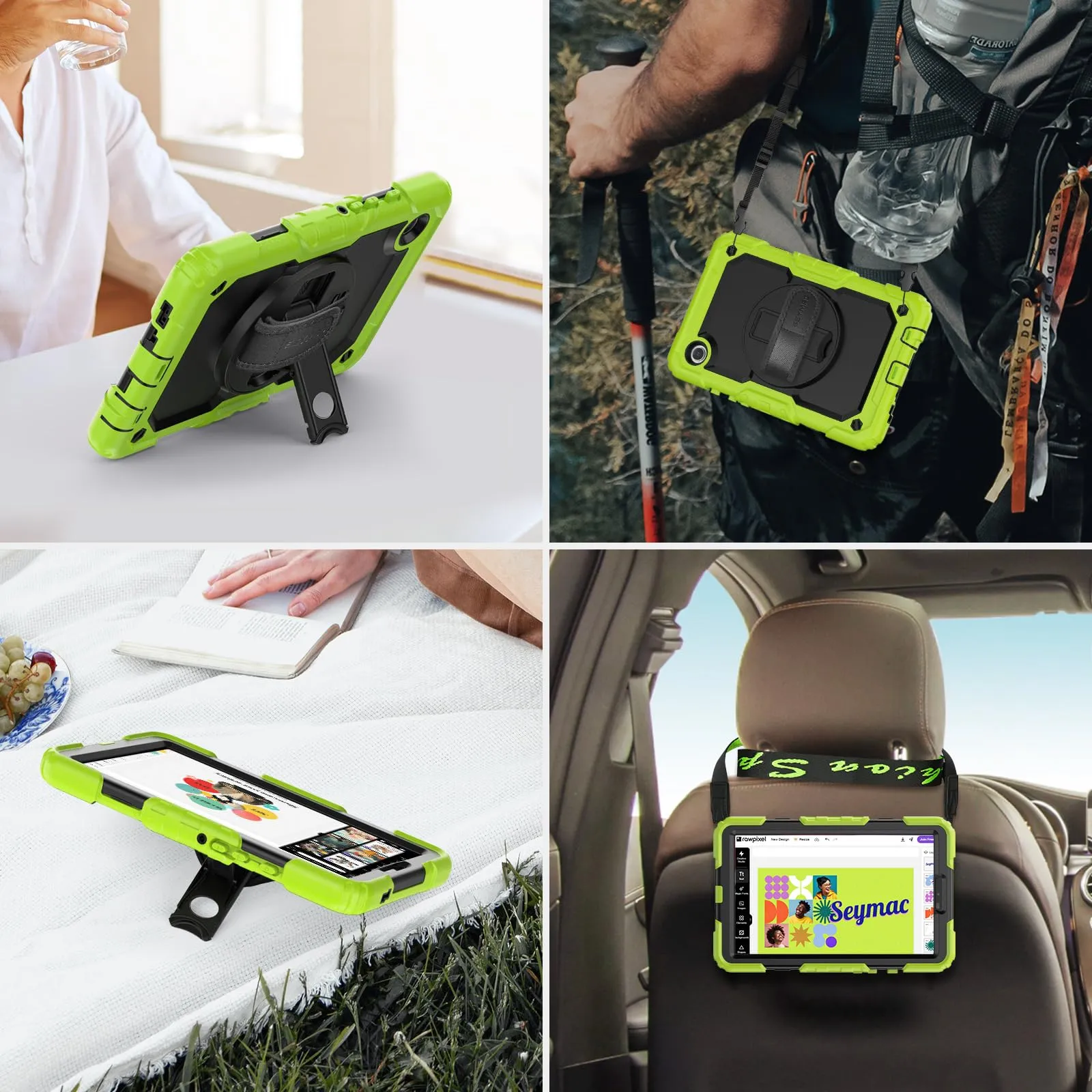 SEYMAC Cover per Samsung Galaxy Tab A9-8,7 Pollici 2023, Verde - immagine 8