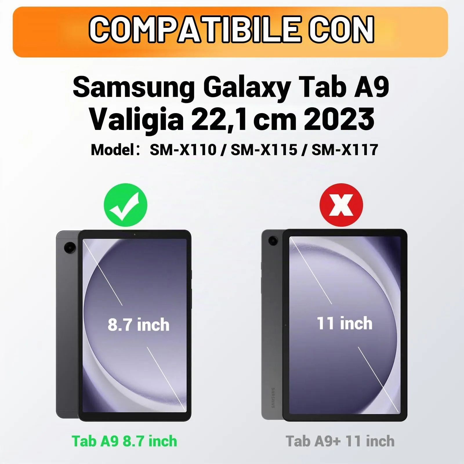 SEYMAC Cover per Samsung Galaxy Tab A9-8,7 Pollici 2023, Verde - immagine 9