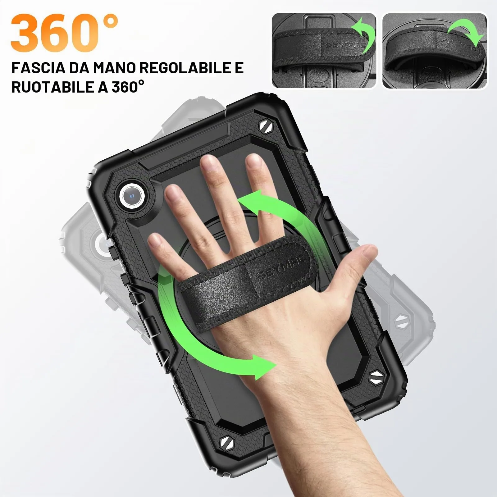 SEYMAC Cover per Samsung Galaxy Tab A11/A9 8,7 Pollici 2025/2023, Nero - immagine 4