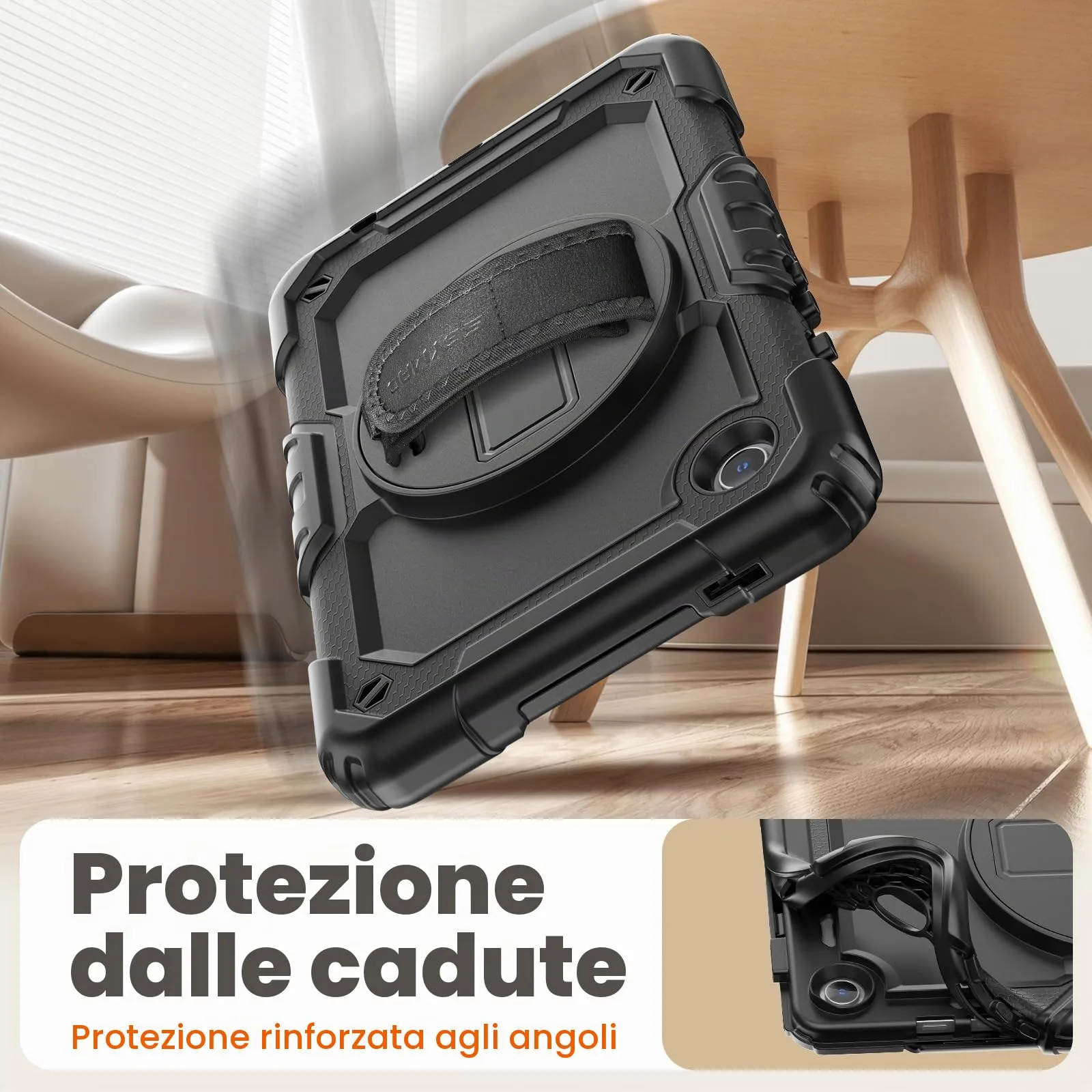 SEYMAC Cover per Samsung Galaxy Tab A11/A9 8,7 Pollici 2025/2023, Nero - immagine 7