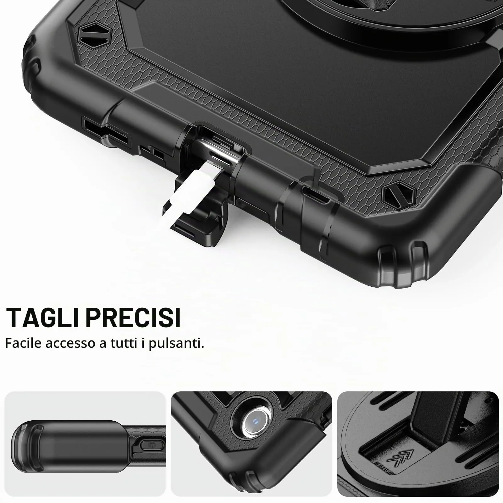 SEYMAC Cover per Samsung Galaxy Tab A11/A9 8,7 Pollici 2025/2023, Nero - immagine 8