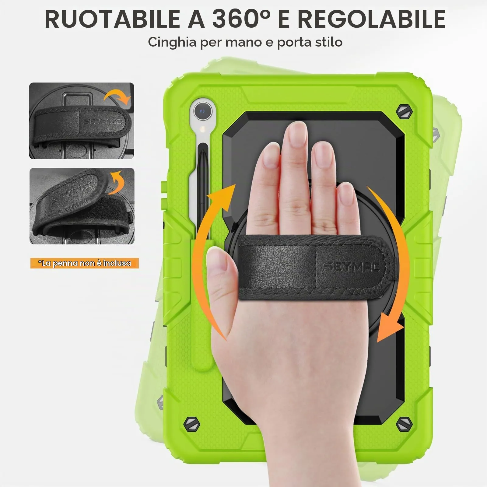 SEYMAC Cover per Samsung Galaxy Tab S10 Lite/S10 FE/S9 FE 10,9"/S9, Verde - immagine 2