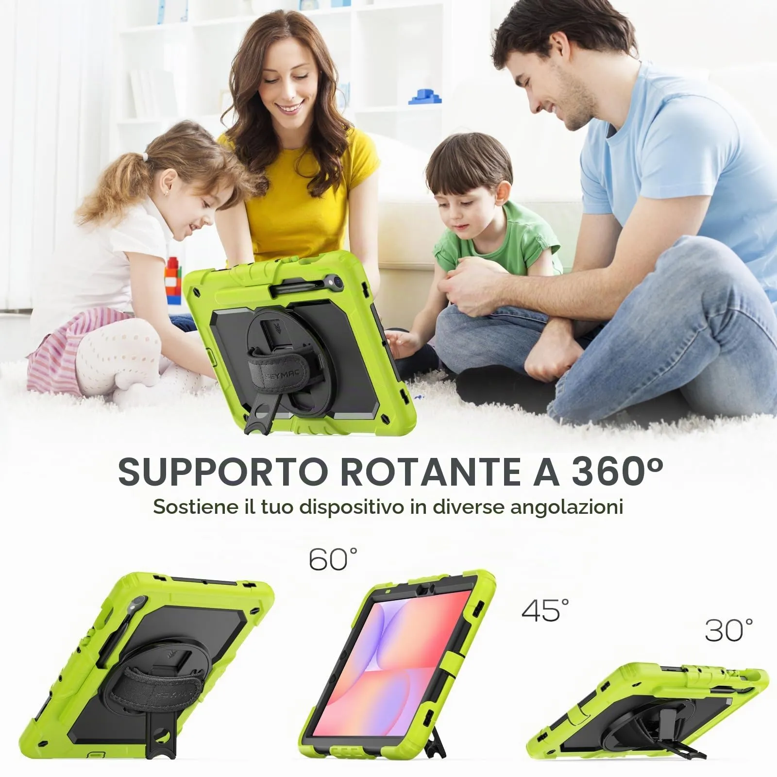 SEYMAC Cover per Samsung Galaxy Tab S10 Lite/S10 FE/S9 FE 10,9"/S9, Verde - immagine 3
