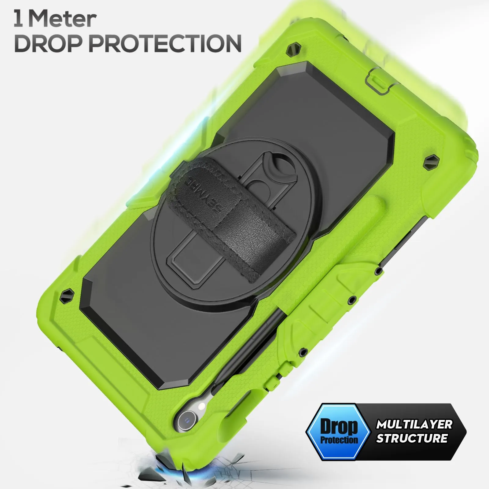 SEYMAC Cover per Samsung Galaxy Tab S10 Lite/S10 FE/S9 FE 10,9"/S9, Verde - immagine 5
