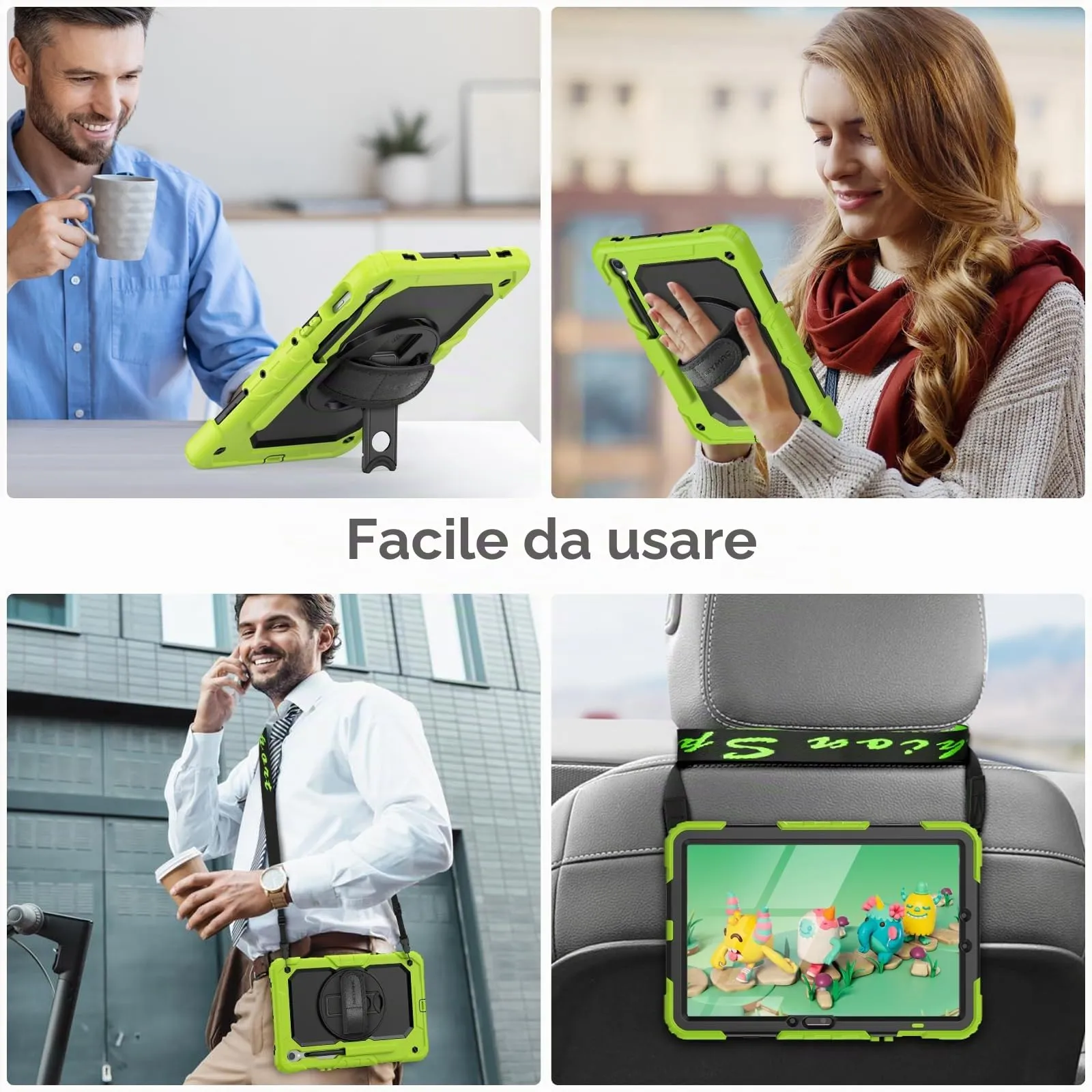 SEYMAC Cover per Samsung Galaxy Tab S10 Lite/S10 FE/S9 FE 10,9"/S9, Verde - immagine 7