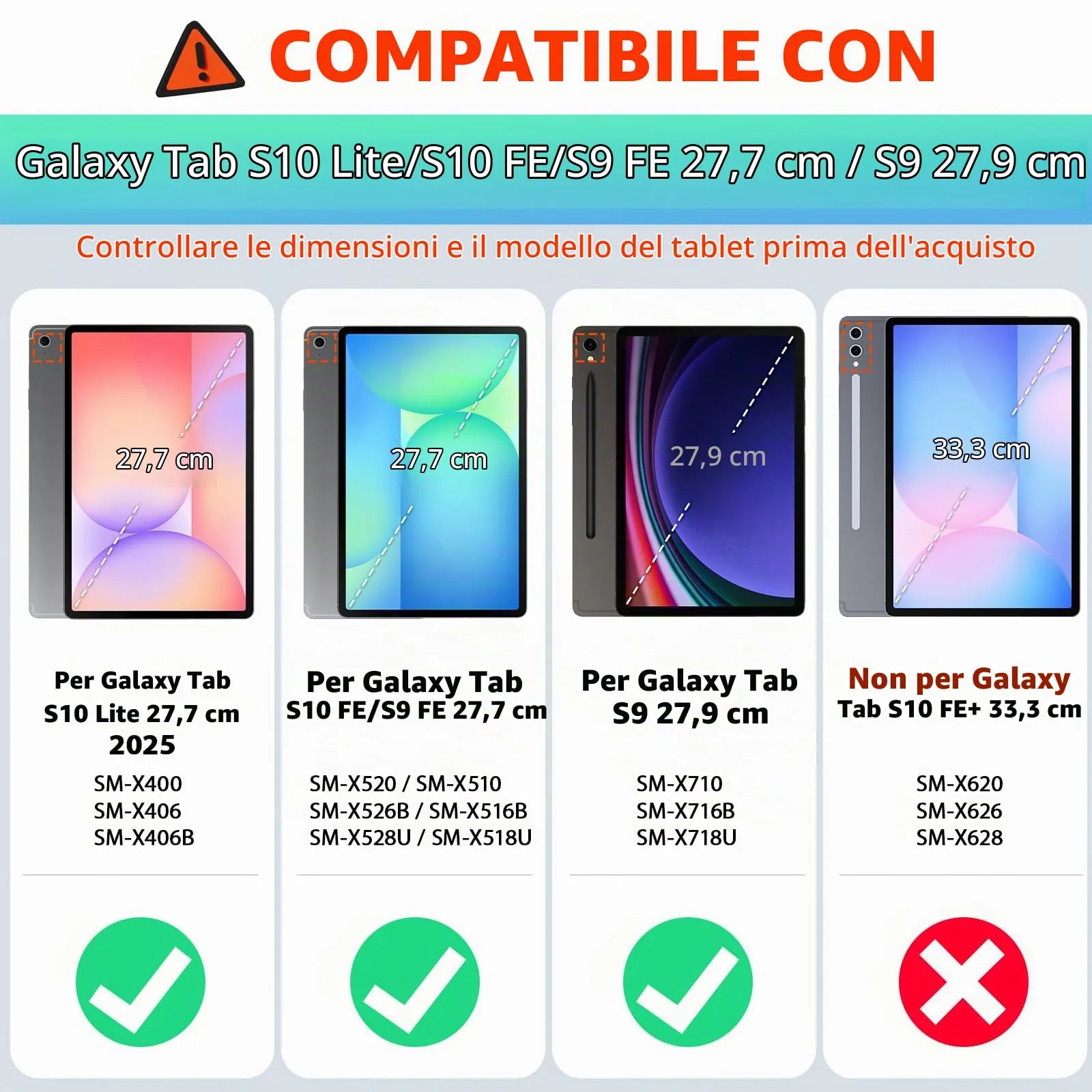 SEYMAC Cover per Samsung Galaxy Tab S10 Lite/S10 FE/S9 FE 10,9"/S9, Verde - immagine 8
