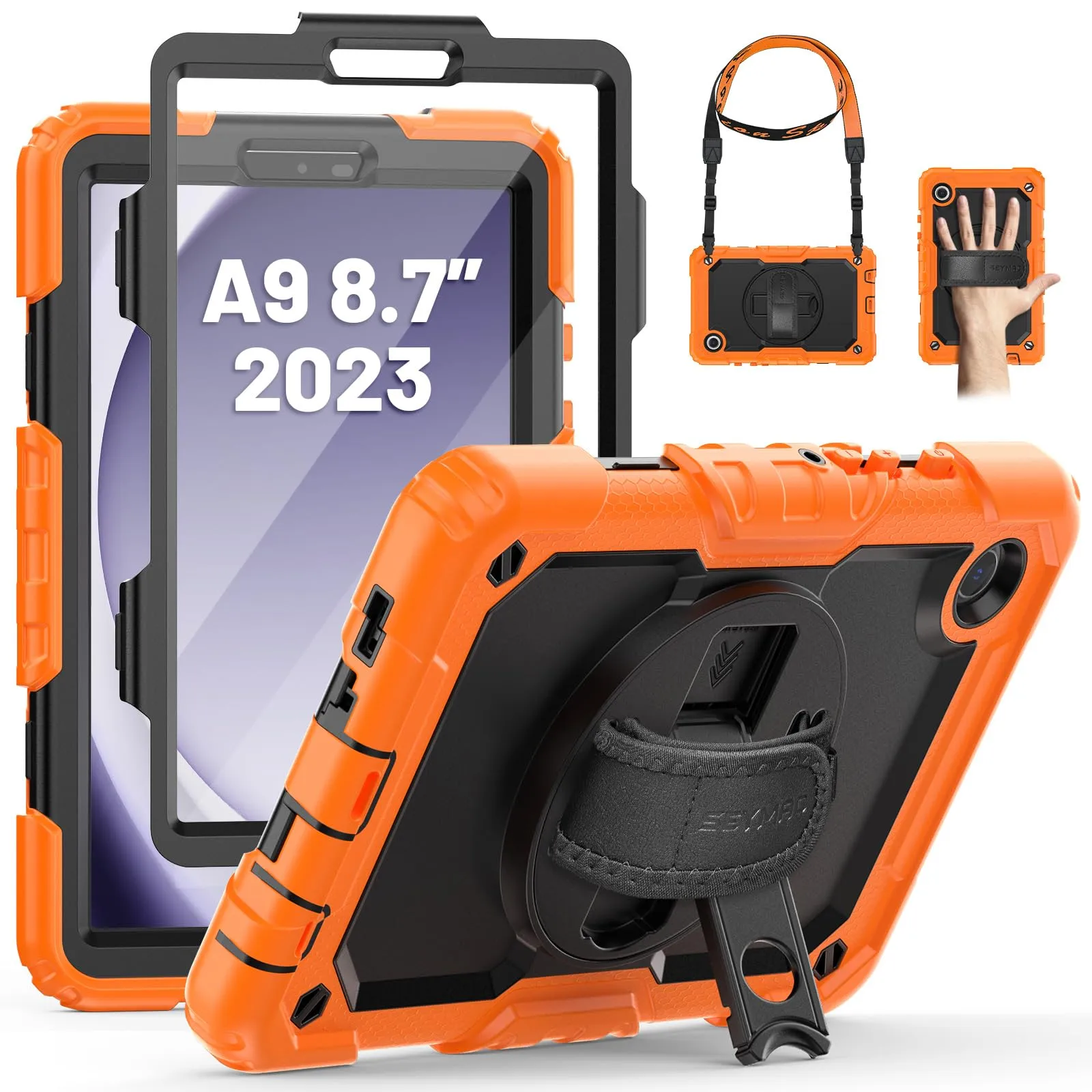 SEYMAC Cover per Samsung Galaxy Tab A9-8,7 Pollici 2023, Arancione - immagine 1