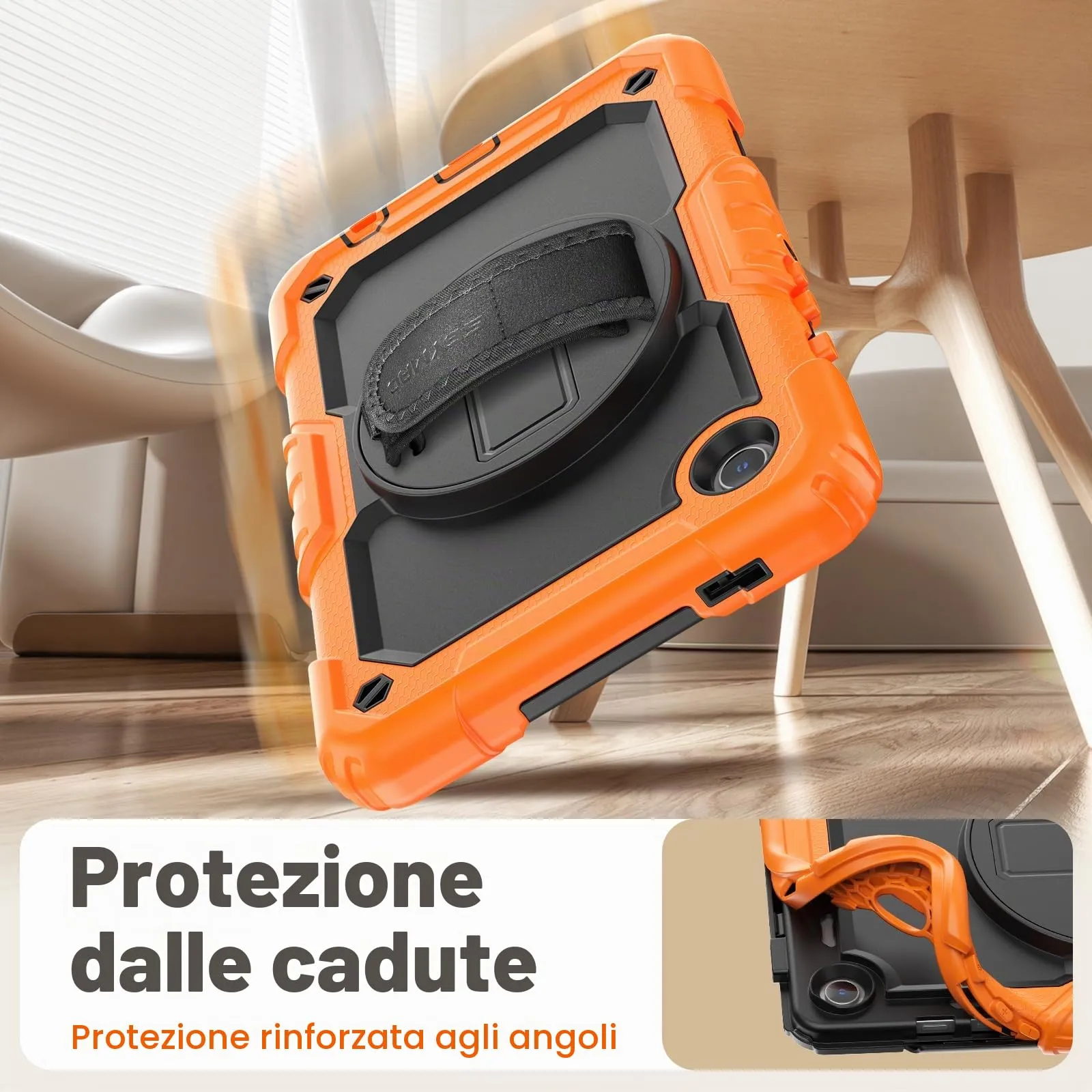 SEYMAC Cover per Samsung Galaxy Tab A9-8,7 Pollici 2023, Arancione - immagine 6