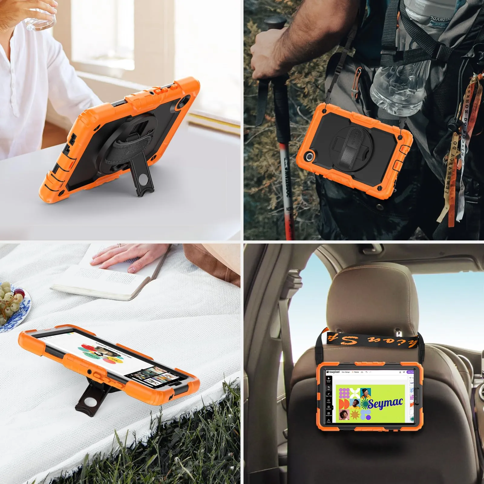 SEYMAC Cover per Samsung Galaxy Tab A9-8,7 Pollici 2023, Arancione - immagine 8