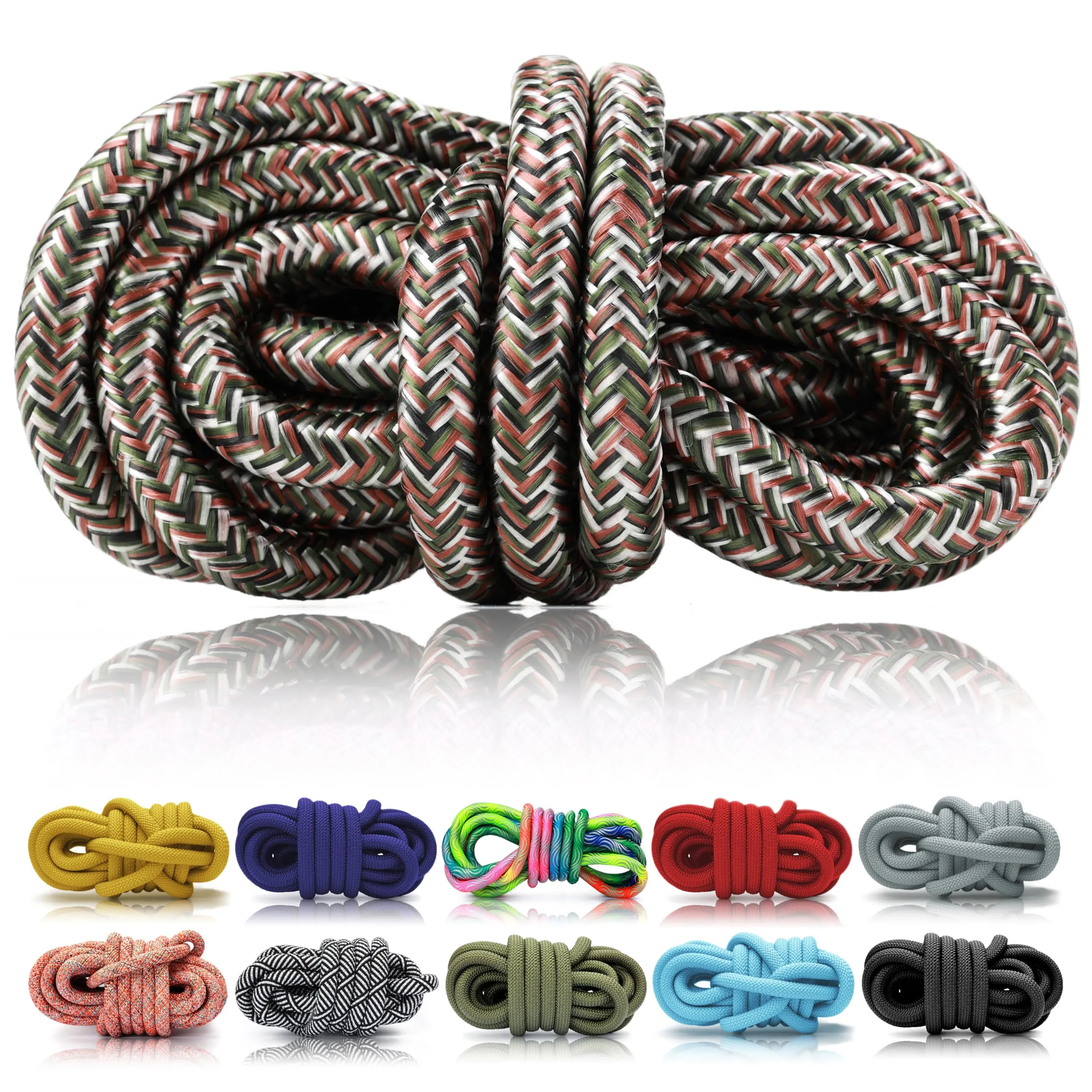 Ganzoo corda PPM 10 mm, 5 m in un unico spezzone, rope intrecciata in polipropilene multifilamento, colore Camouflage 2, per guinzagli e collari per cani fai da te, nodi, legature e intrecci puliti - immagine 1