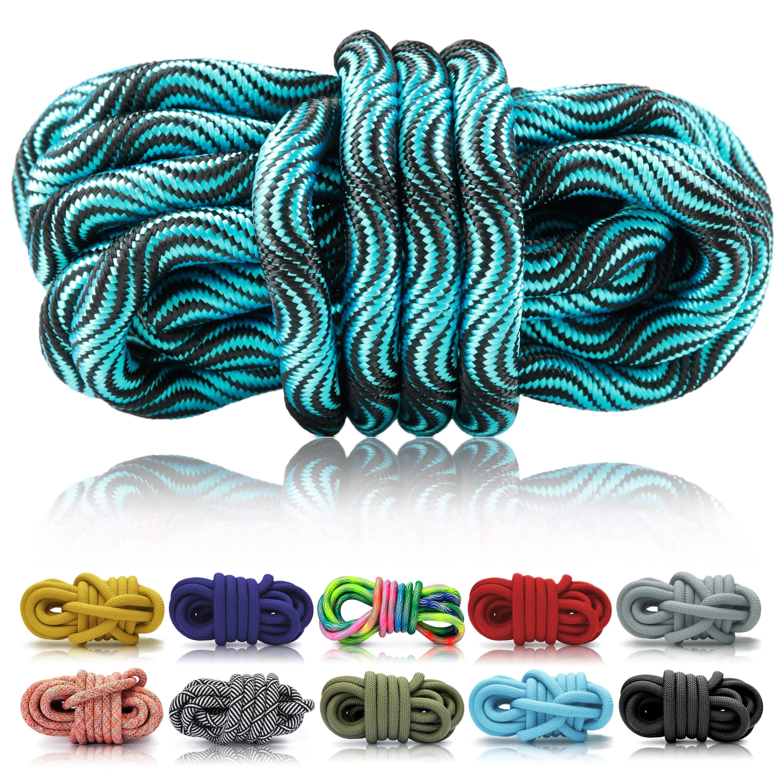 Ganzoo corda PPM in polipropilene multifilamento intrecciato 10 mm, taglio unico 5 m, Wave Türkis, per progetti fai da te: guinzaglio cani, collare, bracciali annodati, portachiavi, catena cellulare - immagine 1