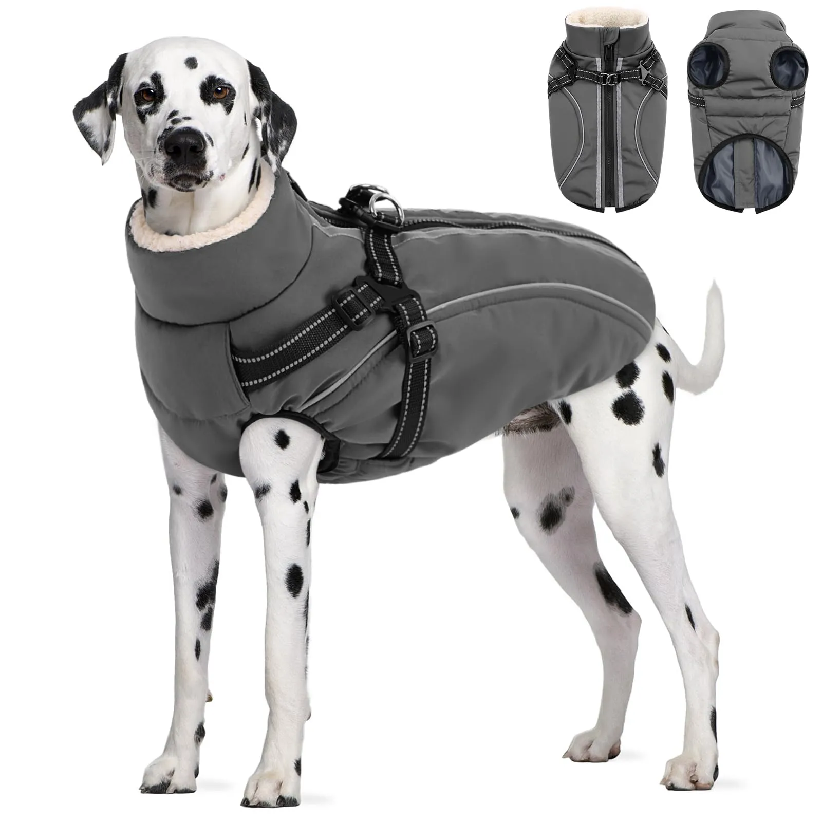 CITÉTOILE Cappotto Invernale per Cani Impermeabile Giacca Calda Grigio XL - immagine 1